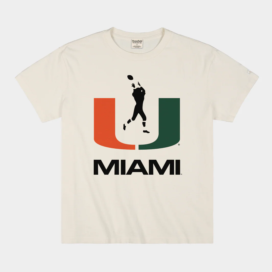 Miami Hurricanes 1970s Football Logo Heavyweight Tee