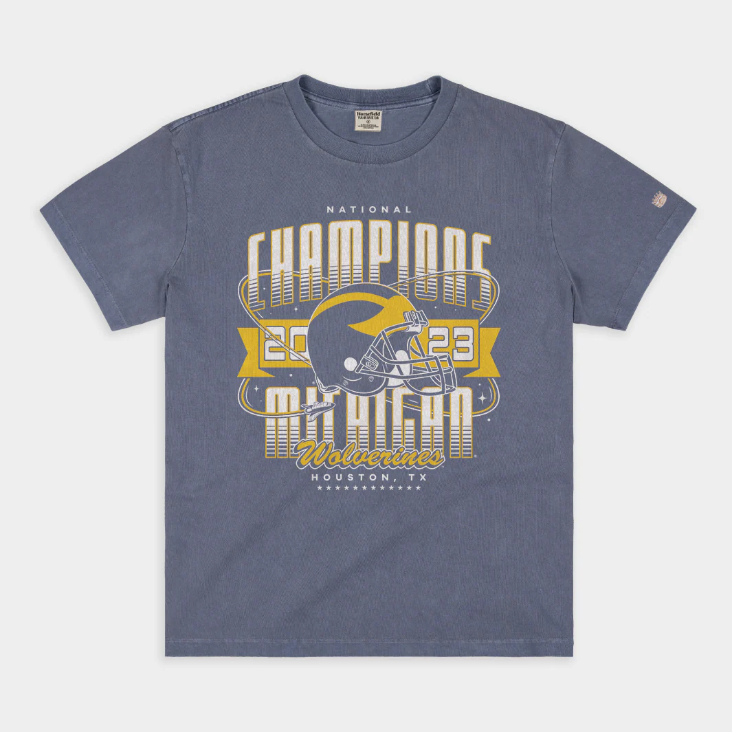 Michigan Football 2023 Champions Vintage Heavyweight Tee