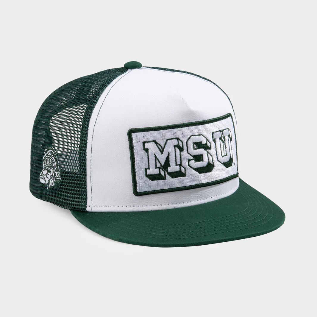 Michigan State Block MSU Retro Trucker Hat - Image 2
