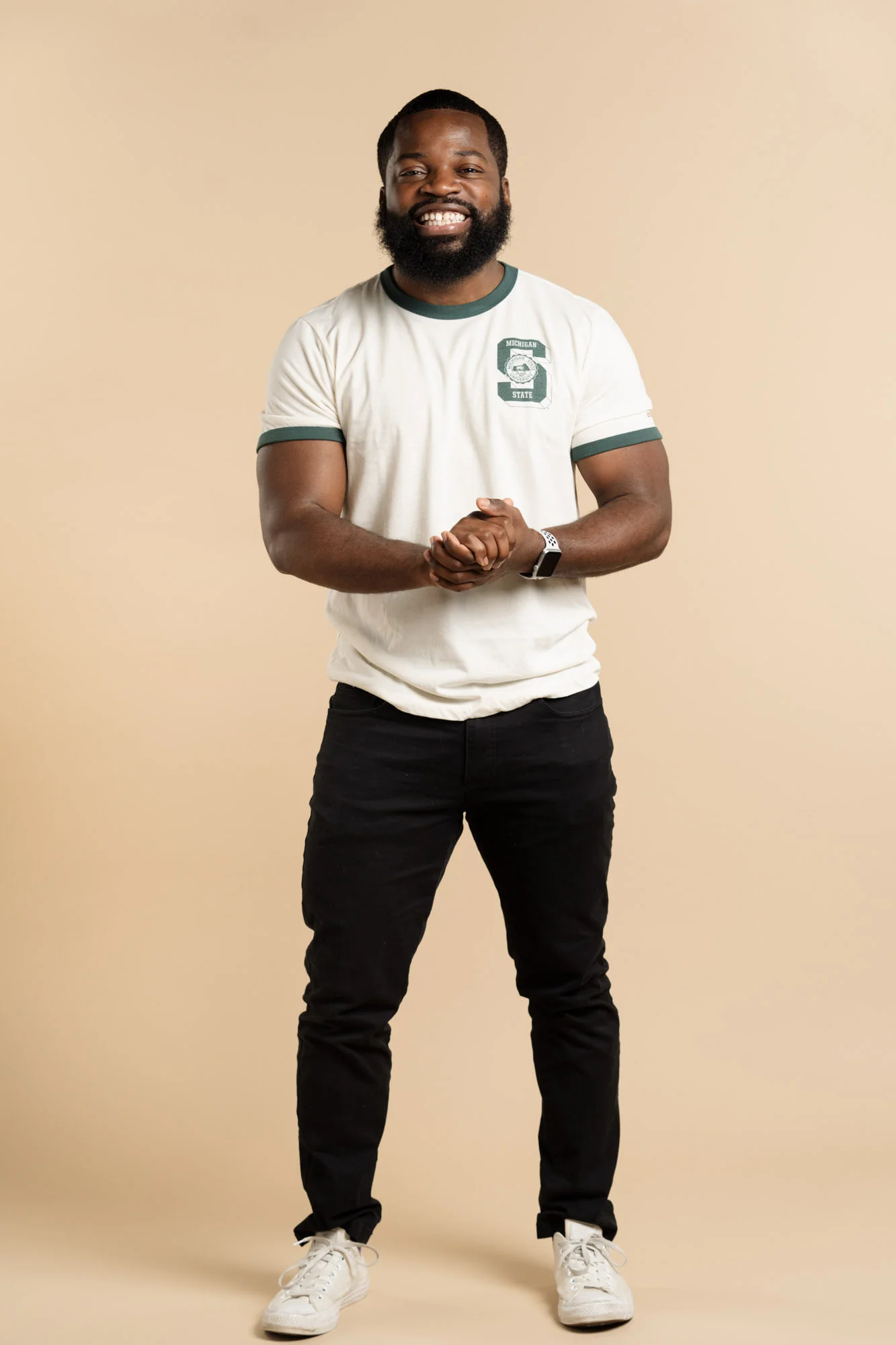 Michigan State Crest Ringer Tee - Image 2