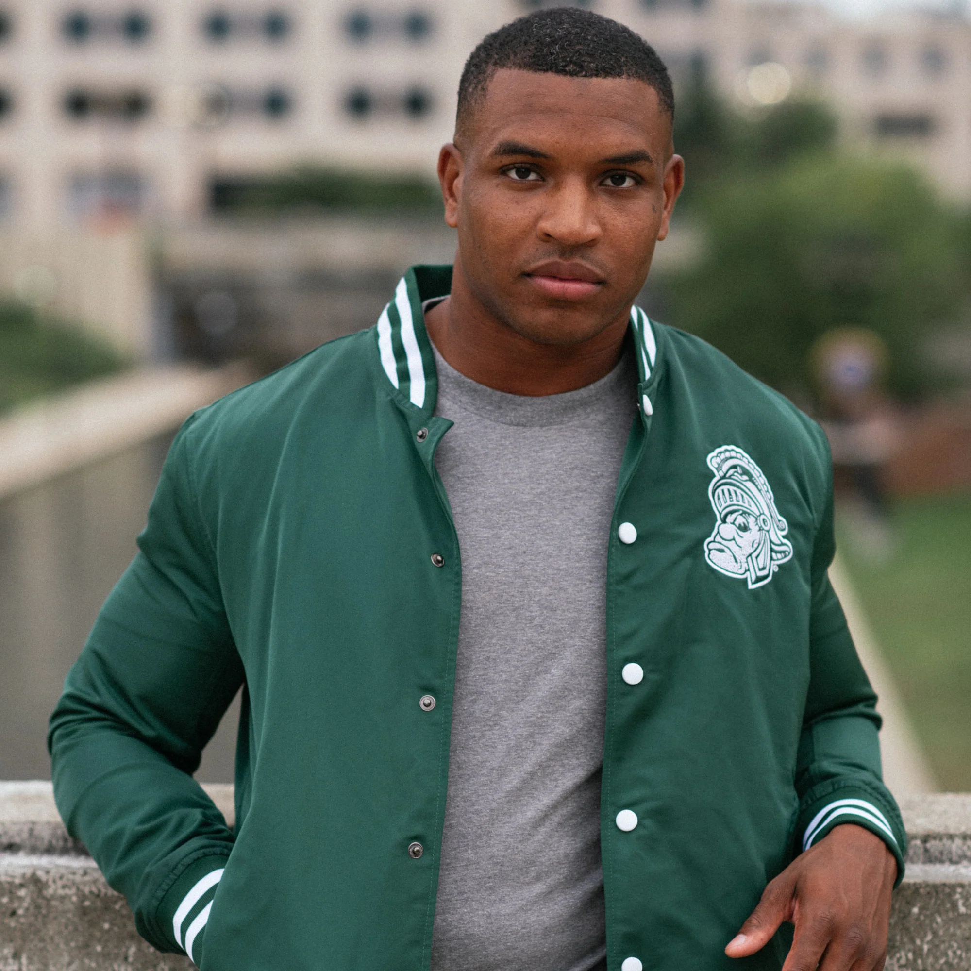 Michigan State Script Bomber Jacket - Image 3