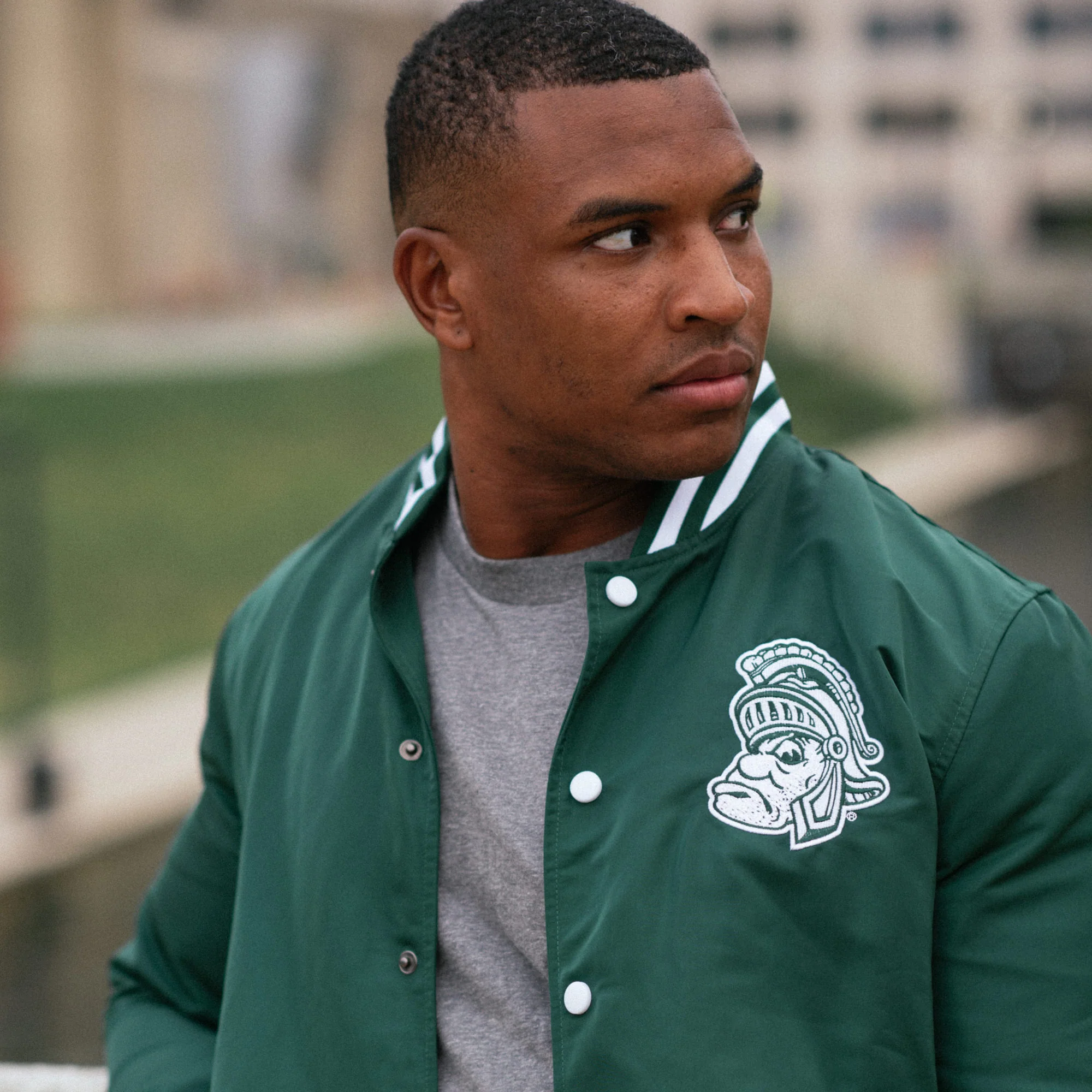 Michigan State Script Bomber Jacket - Image 4