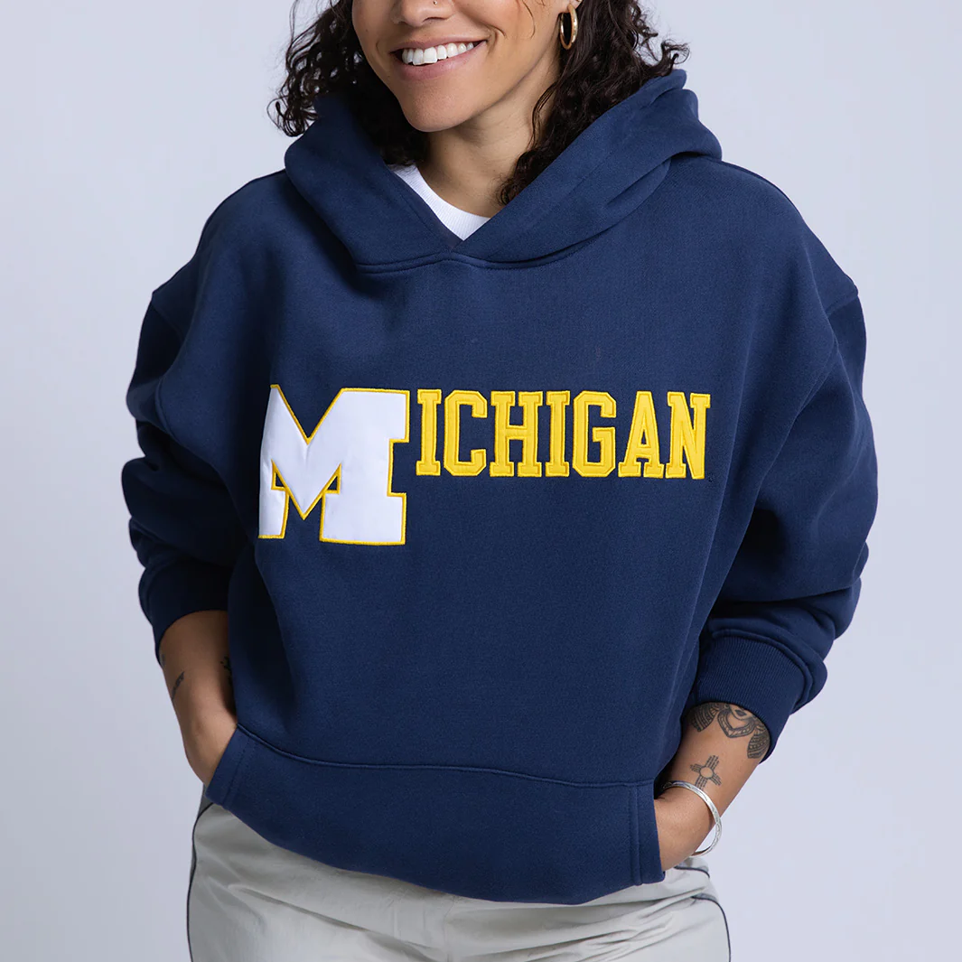 Michigan Wolverines 1980s Applique Heavyweight Hoodie - Image 3