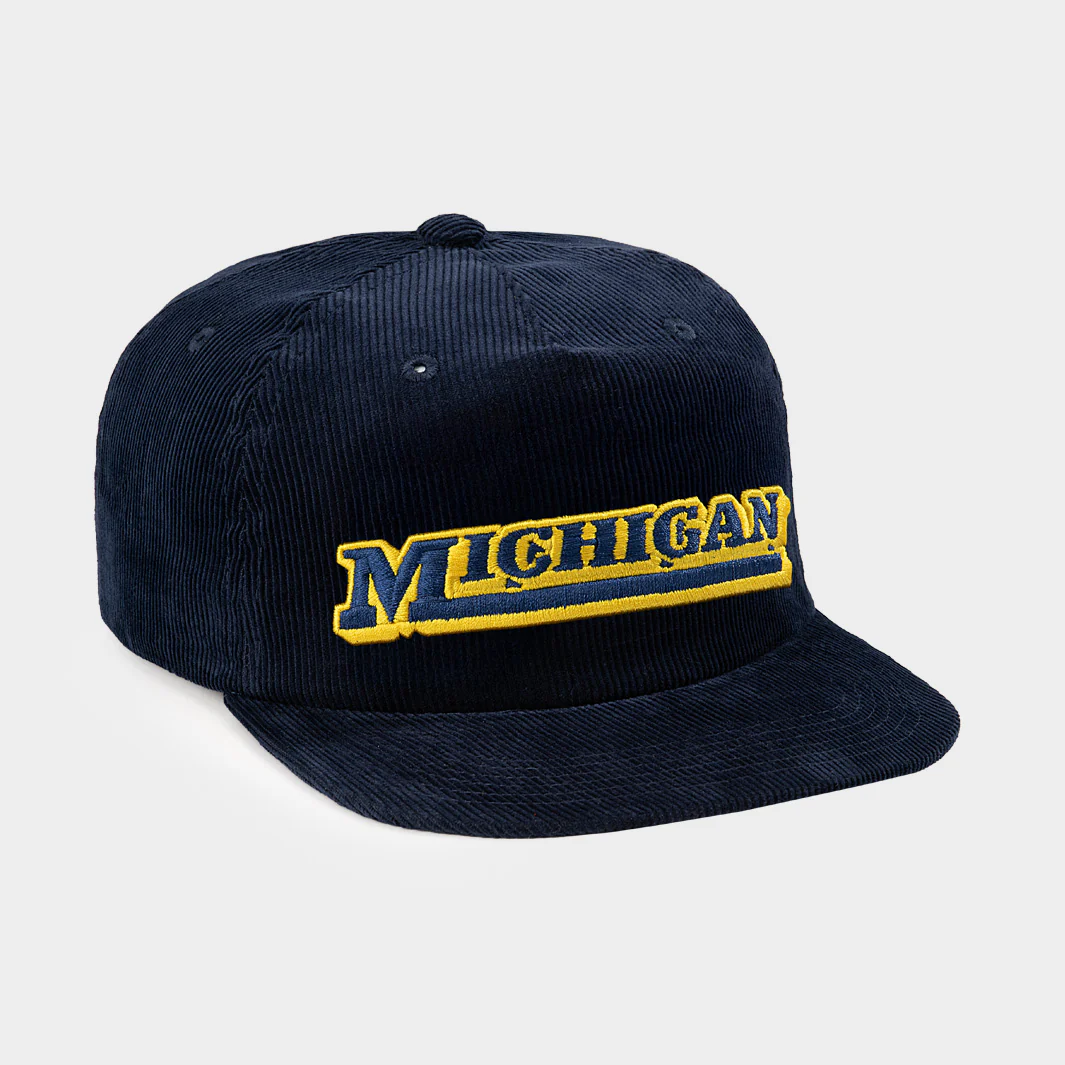 Michigan Wolverines Retro Wordmark Corduroy Hat - Image 2