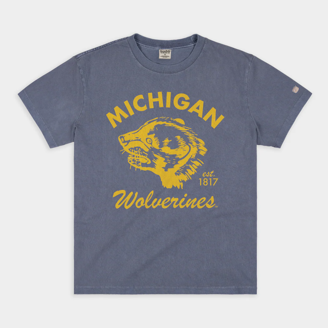 Michigan Wolverines Throwback Vintage Heavyweight Tee