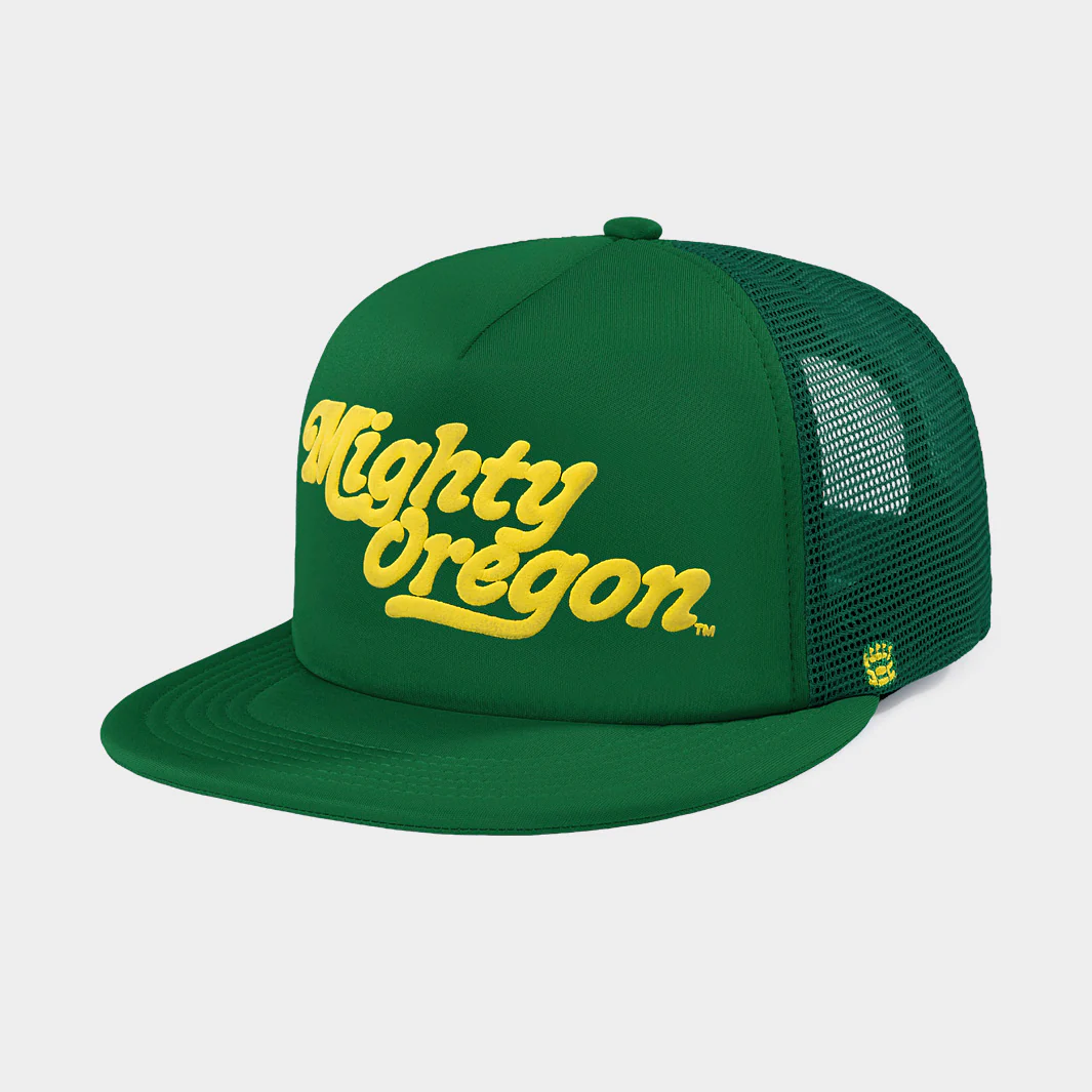 "Mighty Oregon" Puff Ink Trucker Hat