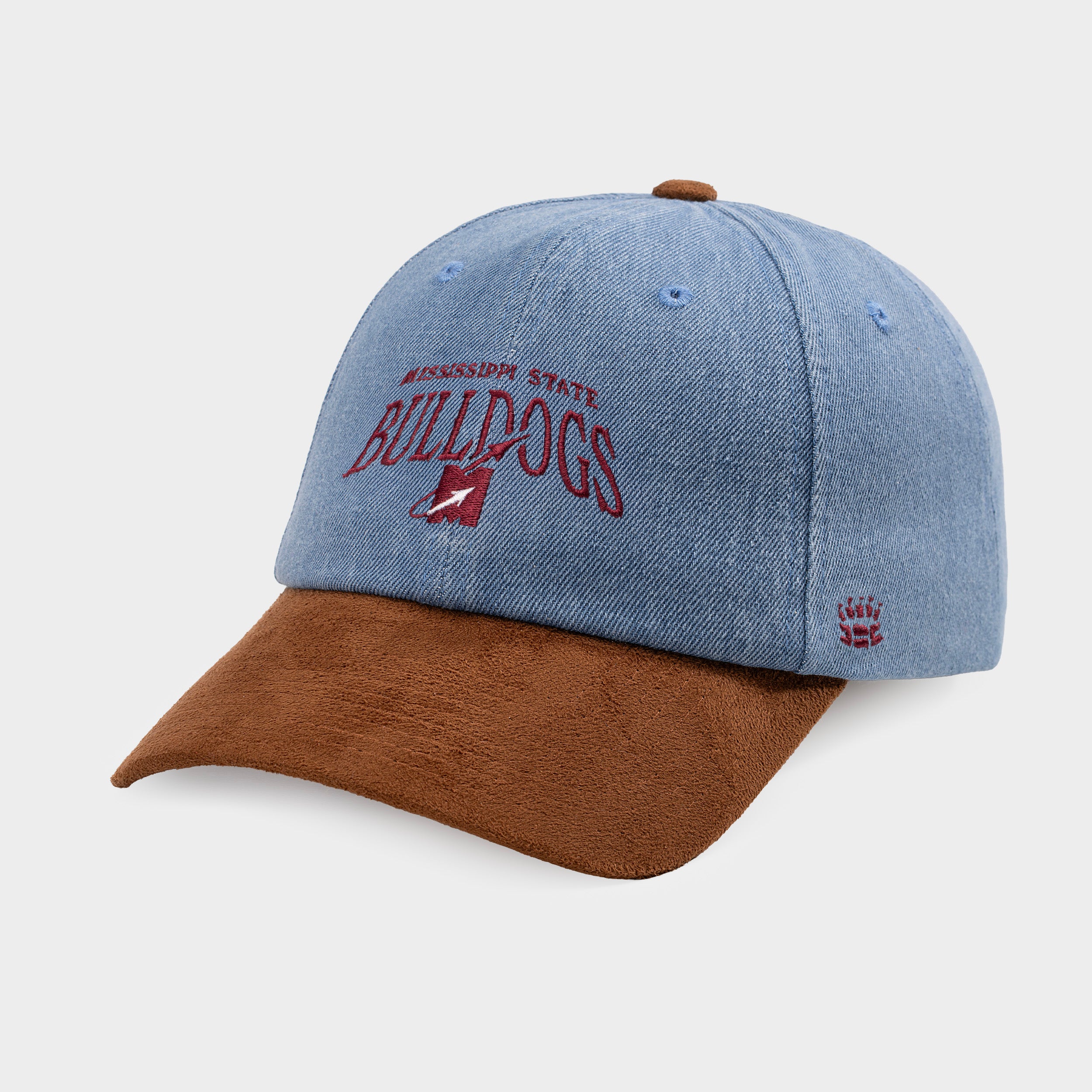 Mississippi State Bulldogs Denim and Suede Dad Hat