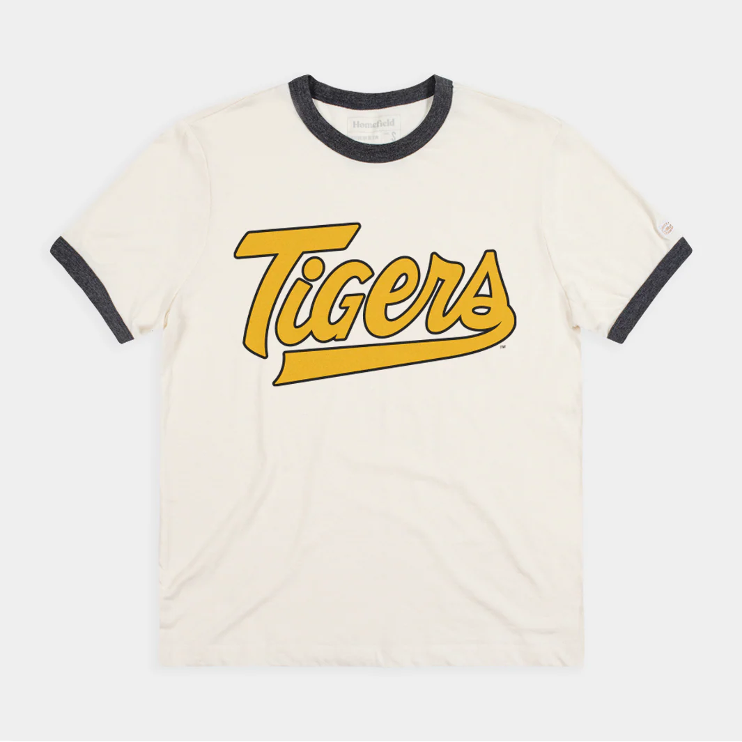Mizzou Tigers Vintage Script Ringer Tee