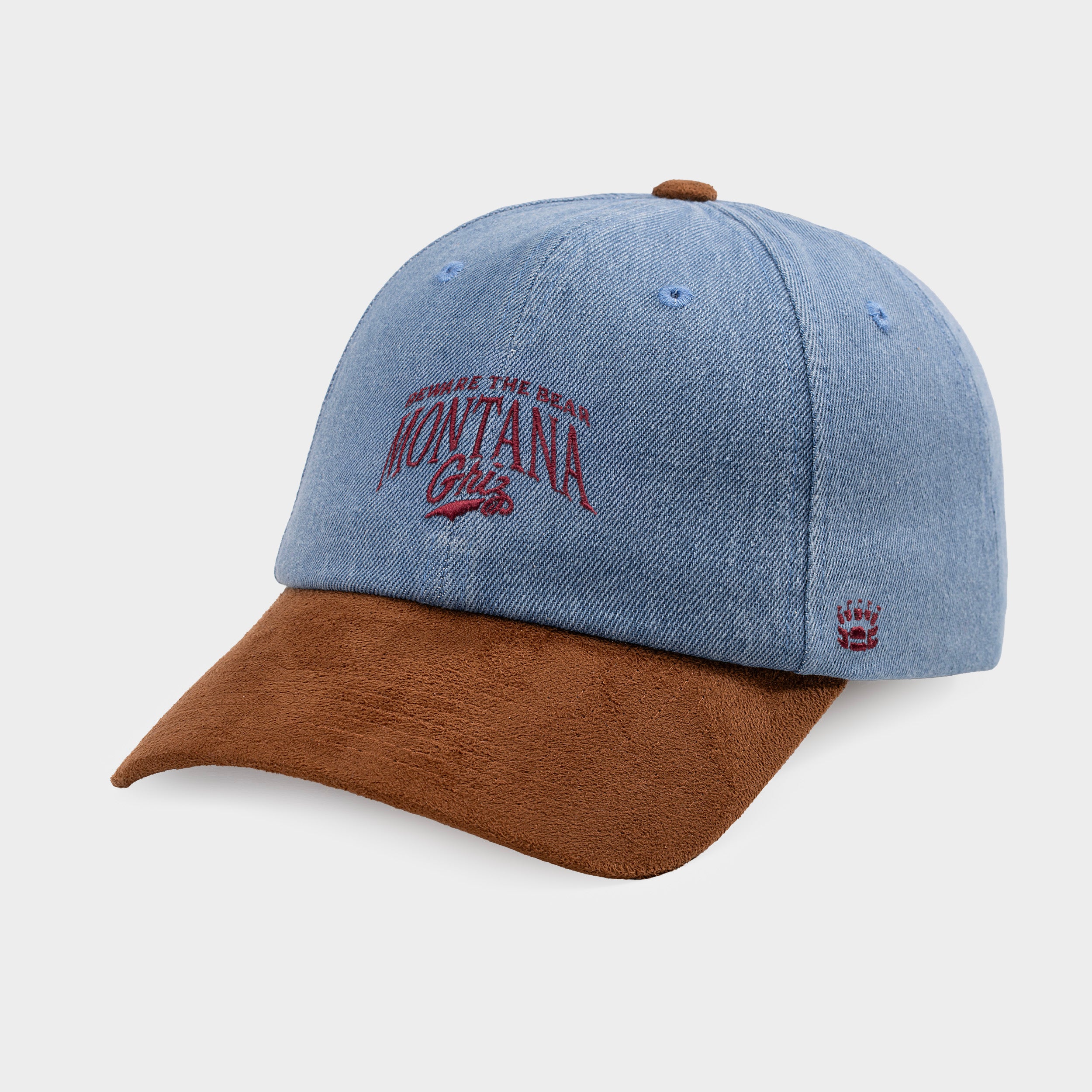 Montana Grizzlies Denim and Suede Dad Hat