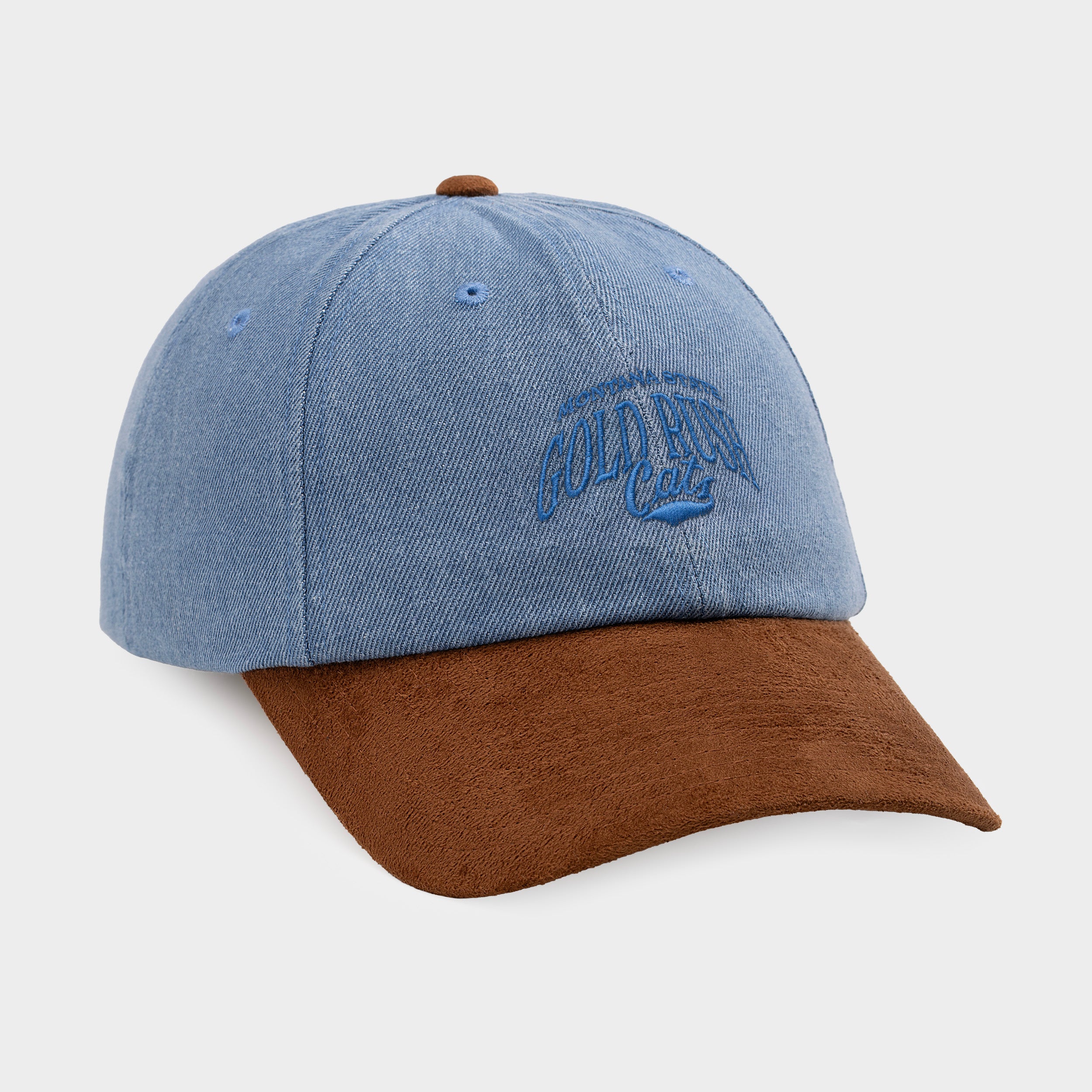 Montana State Bobcats Denim and Suede Dad Hat - Image 2