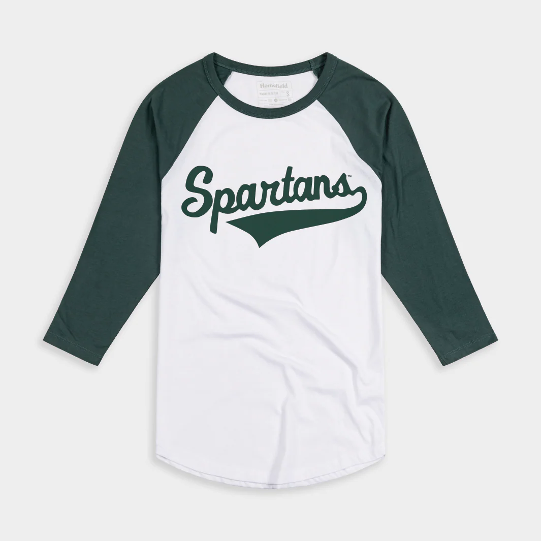 MSU Spartans Script Baseball Tee