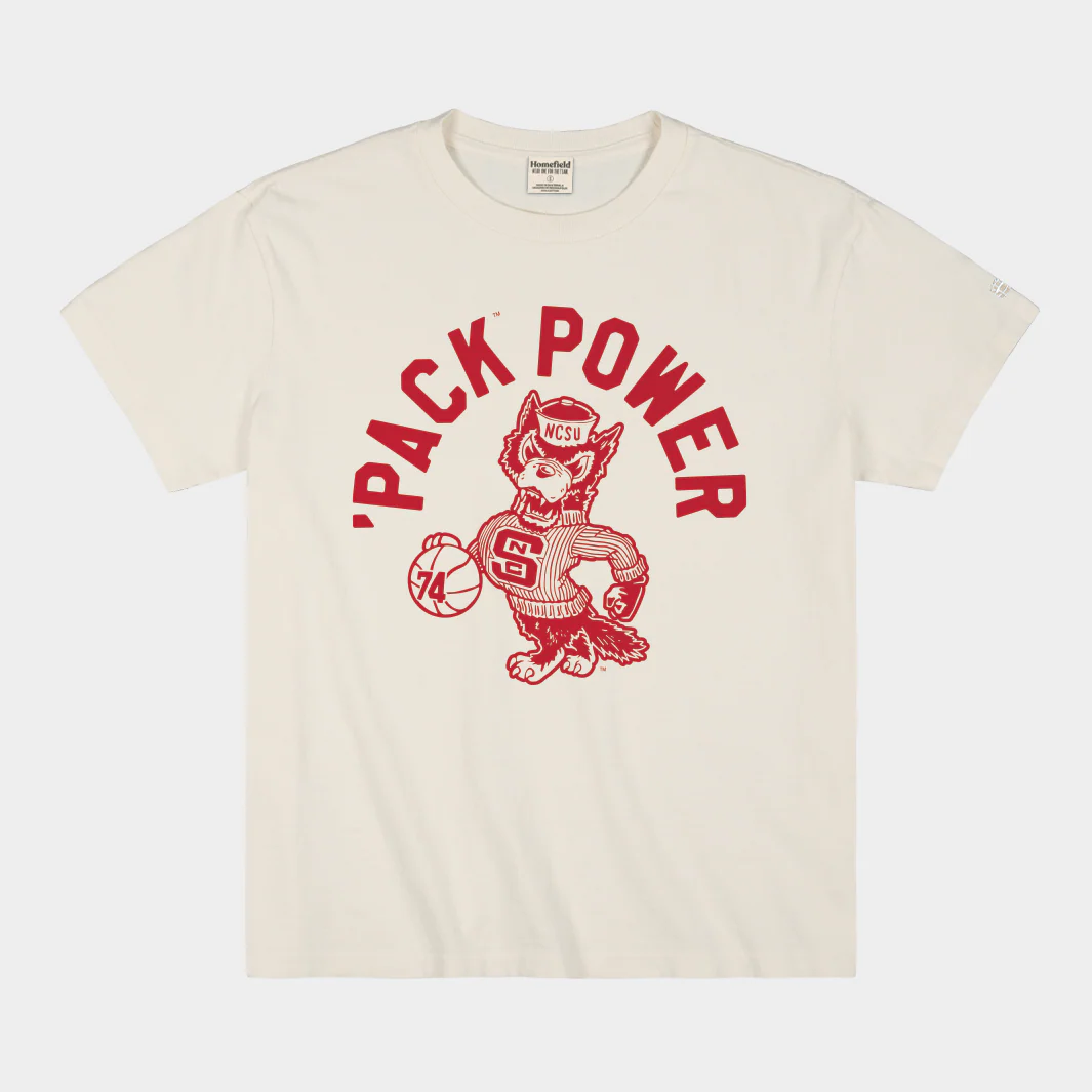 NC State Basketball "'Pack Power" Mascot Vintage Heavyweight Tee