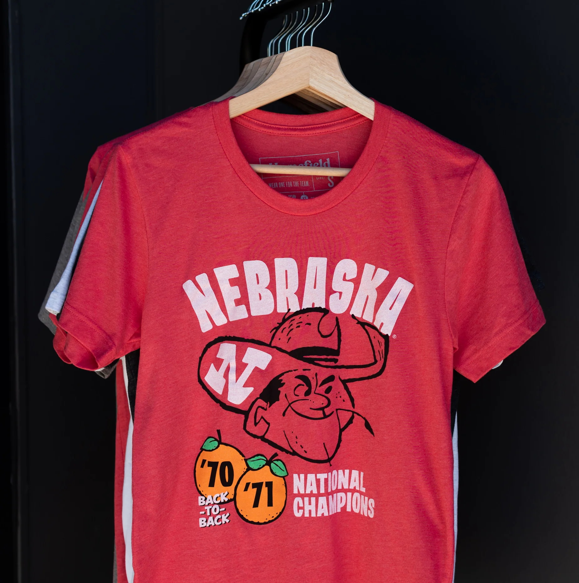 Nebraska 1970-71 National Champs Vintage Tee - Image 2