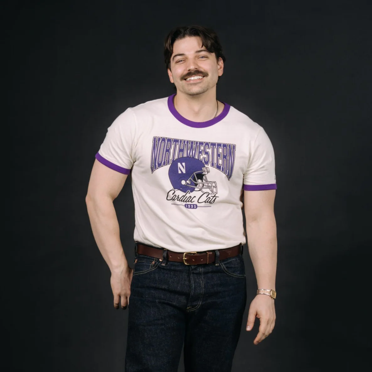 Northwestern 1995 "Cardiac Cats" Ringer Tee - Image 2
