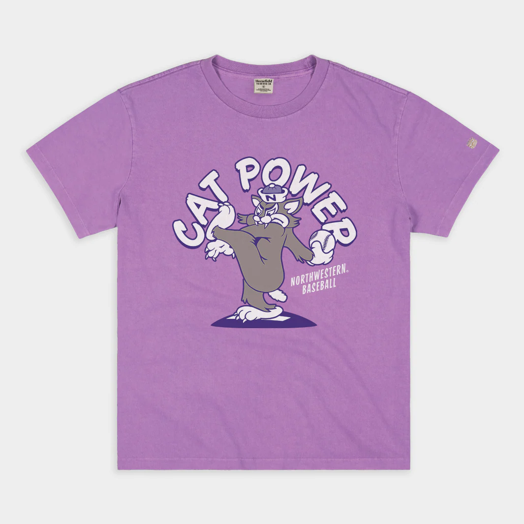 Northwestern Baseball Vintage Heavyweight Tee