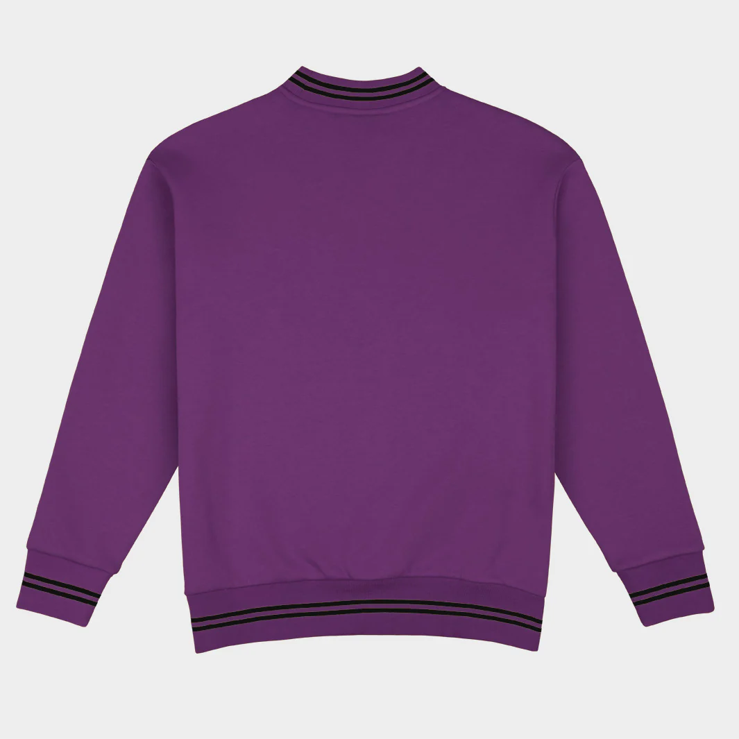 Northwestern Football Embroidered Tri-Stripe Crewneck - Image 2