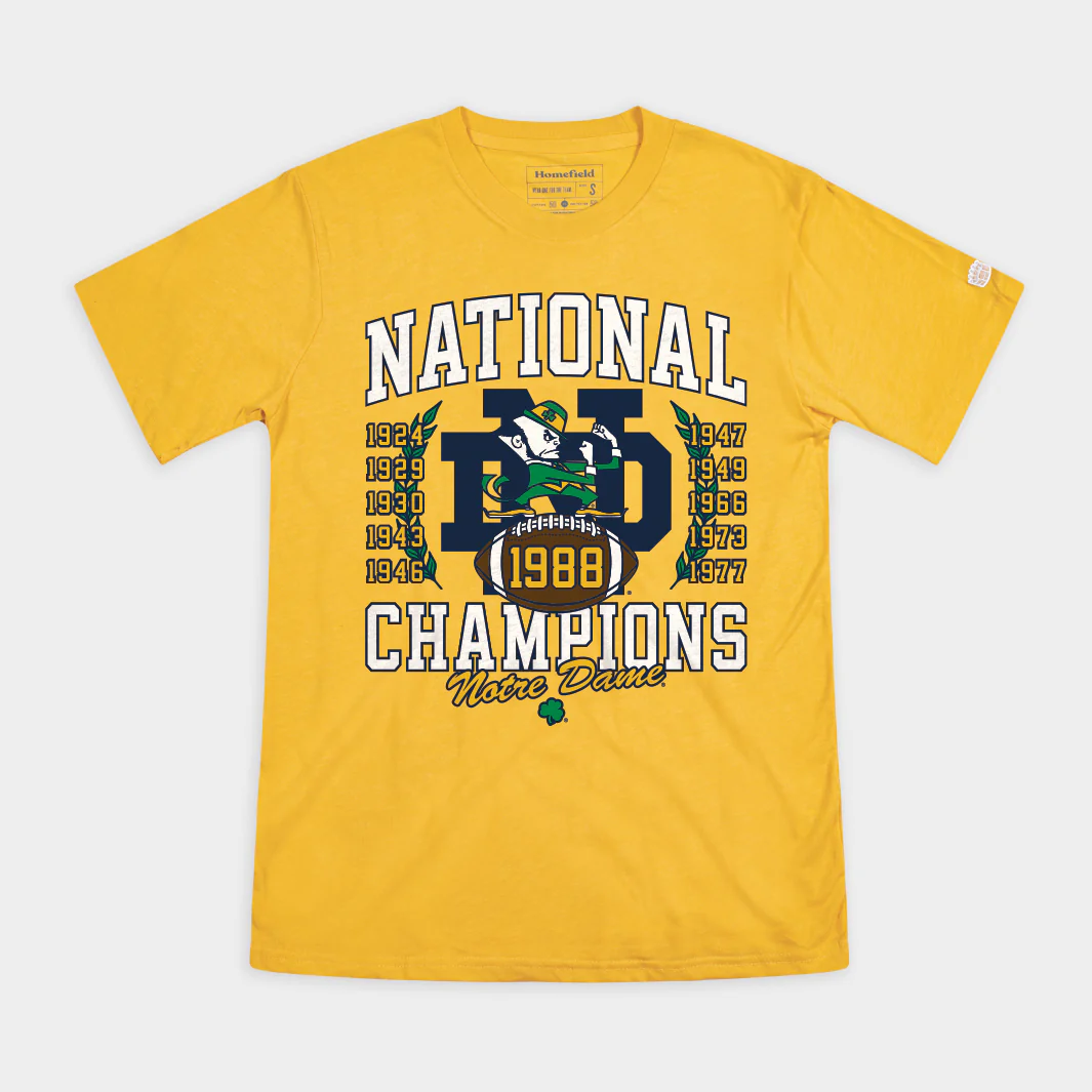 Notre Dame 11-Time National Champs Football Tee