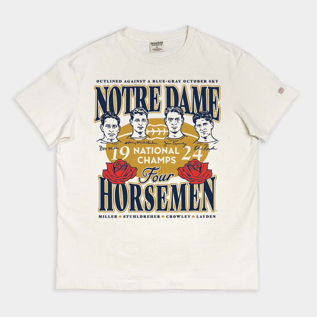 Notre Dame 1924 "Four Horsemen" Championship Vintage Heavyweight Tee
