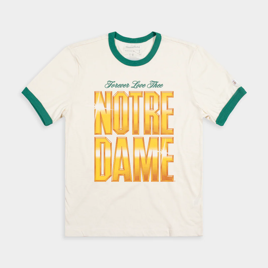 Notre Dame "Forever Love Thee" Ringer Tee