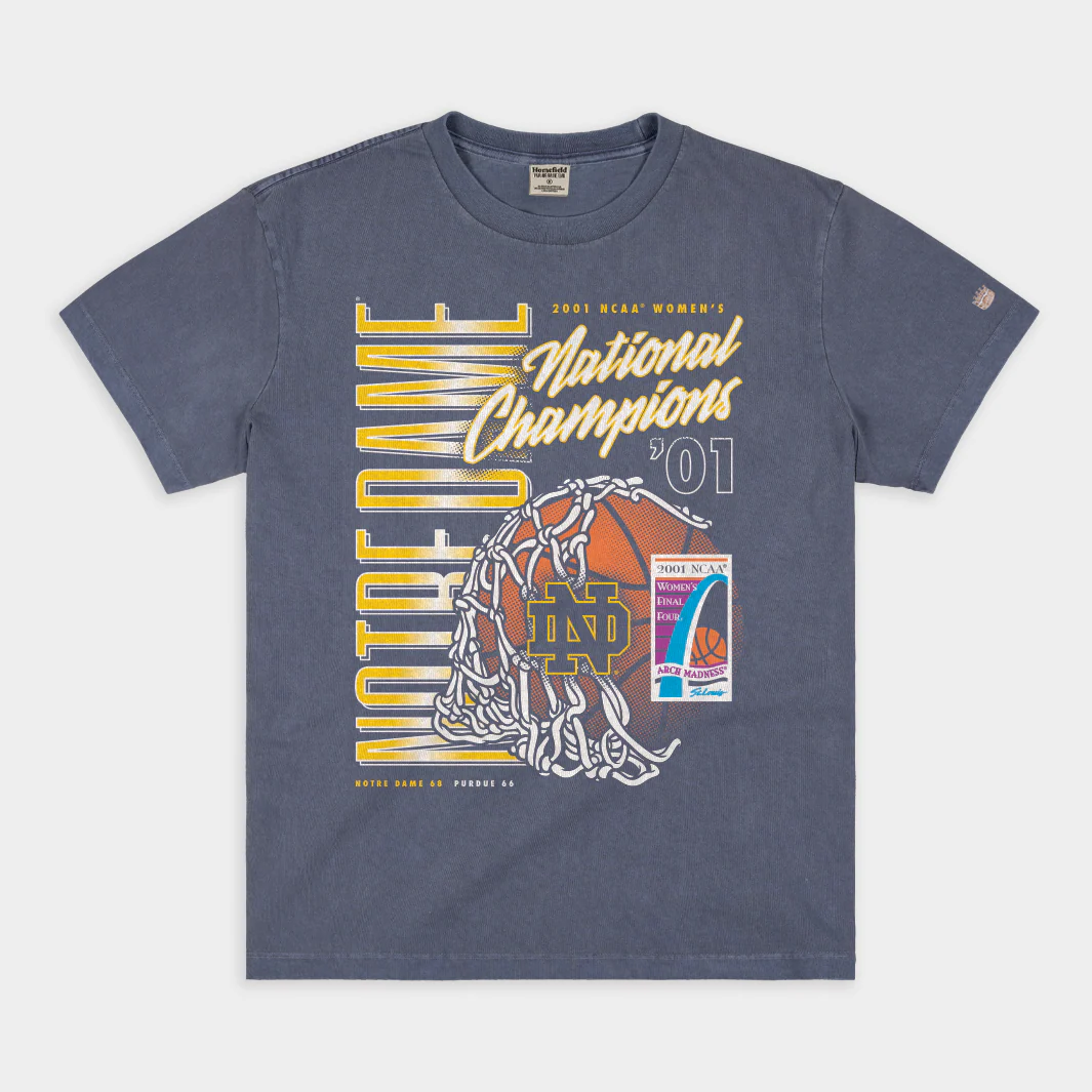 Notre Dame Women's Basketball 2001 NCAA Champions Heavyweight Tee