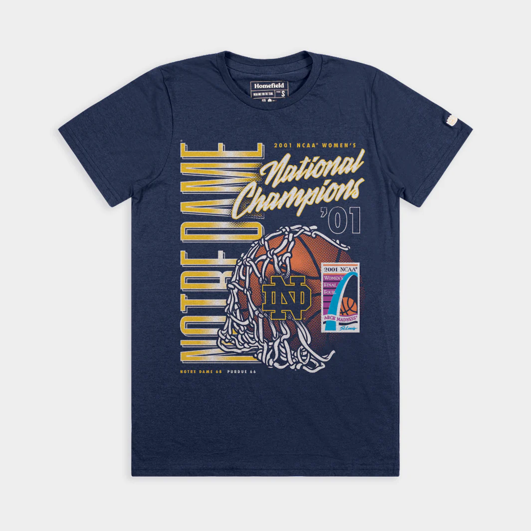 Notre Dame Women's Basketball 2001 NCAA Champions Tee