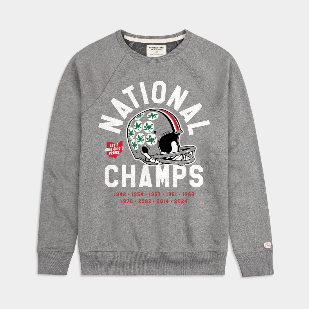 Ohio State Football 2024 National Champions Helmet Stickers Crewneck