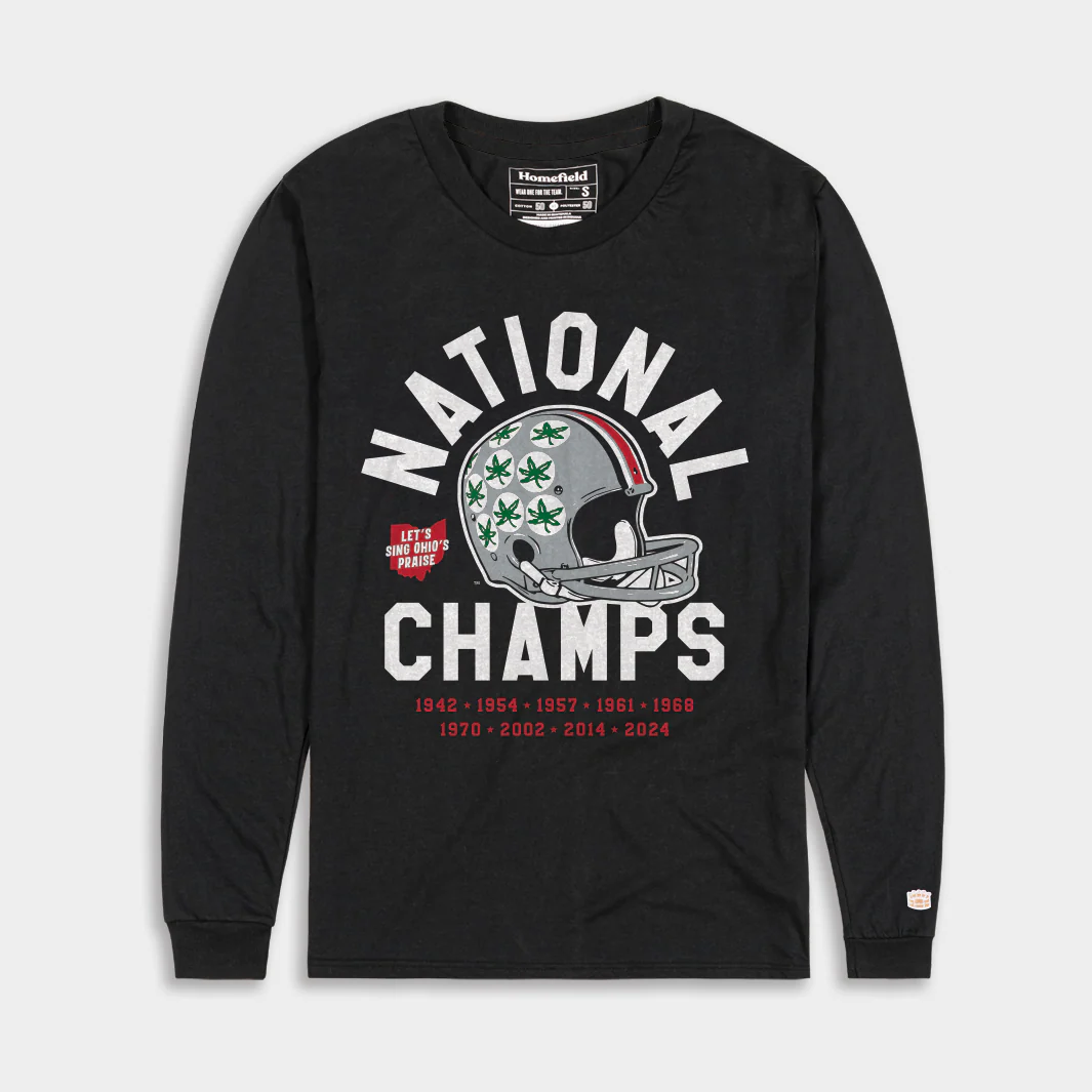 Ohio State Football 2024 National Champions Helmet Stickers Long Sleeve