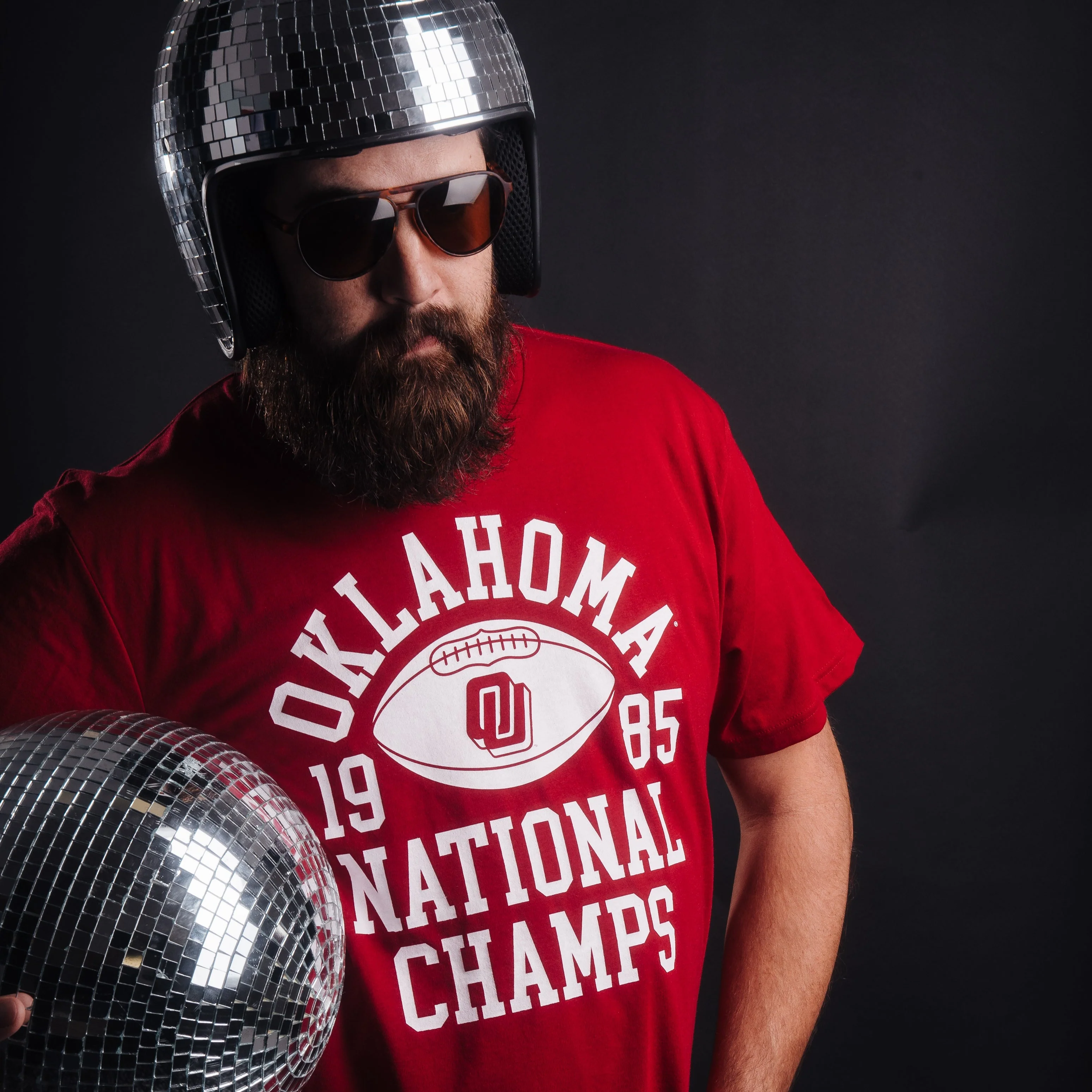 Oklahoma Football 1985 National Champions Disco Logo Tee - Image 2