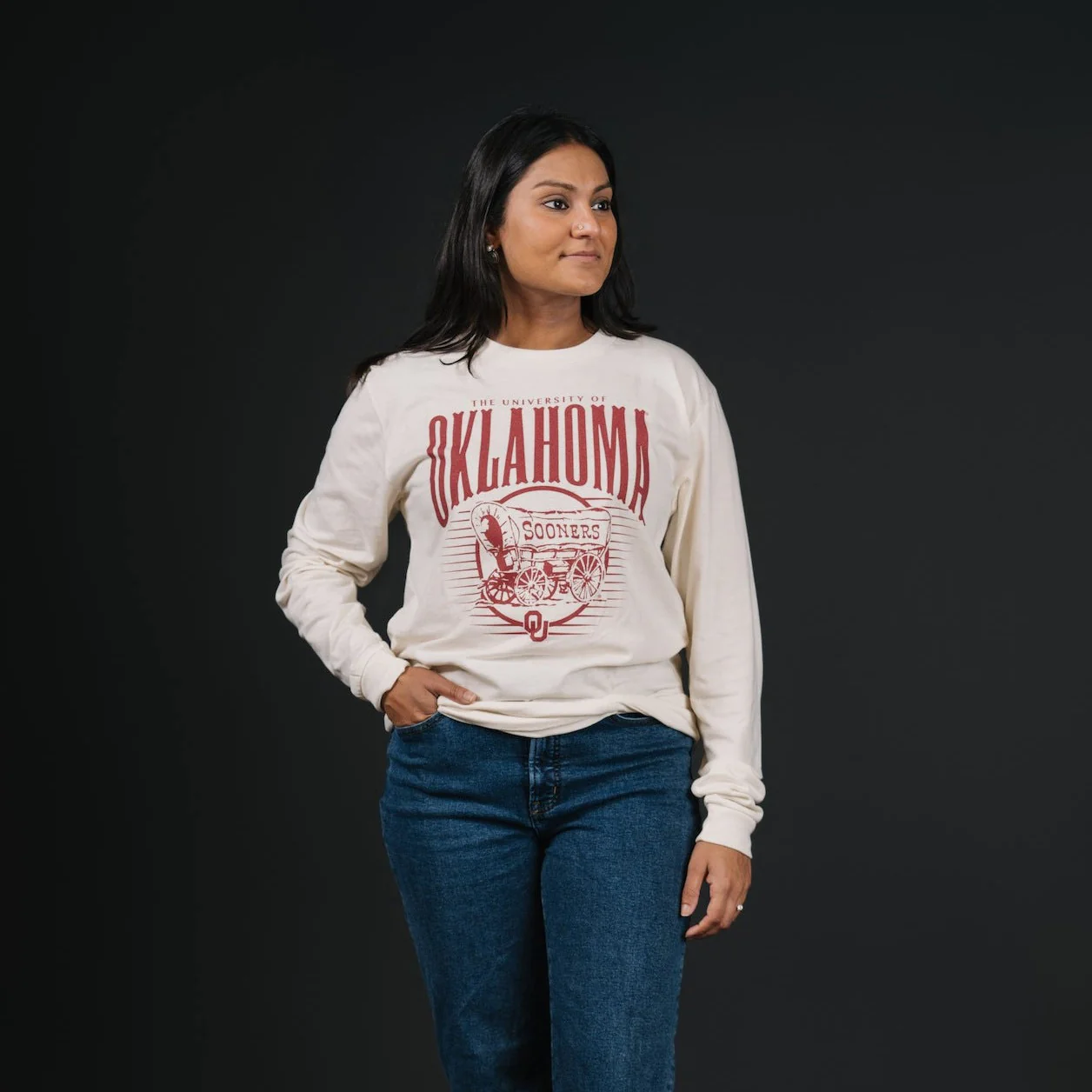 Oklahoma Sooner Schooner Retro Long Sleeve - Image 2