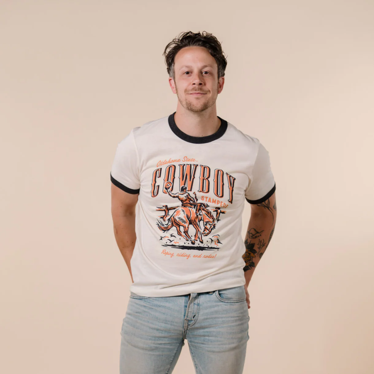 Oklahoma State Cowboy Stampede Ringer Tee - Image 2