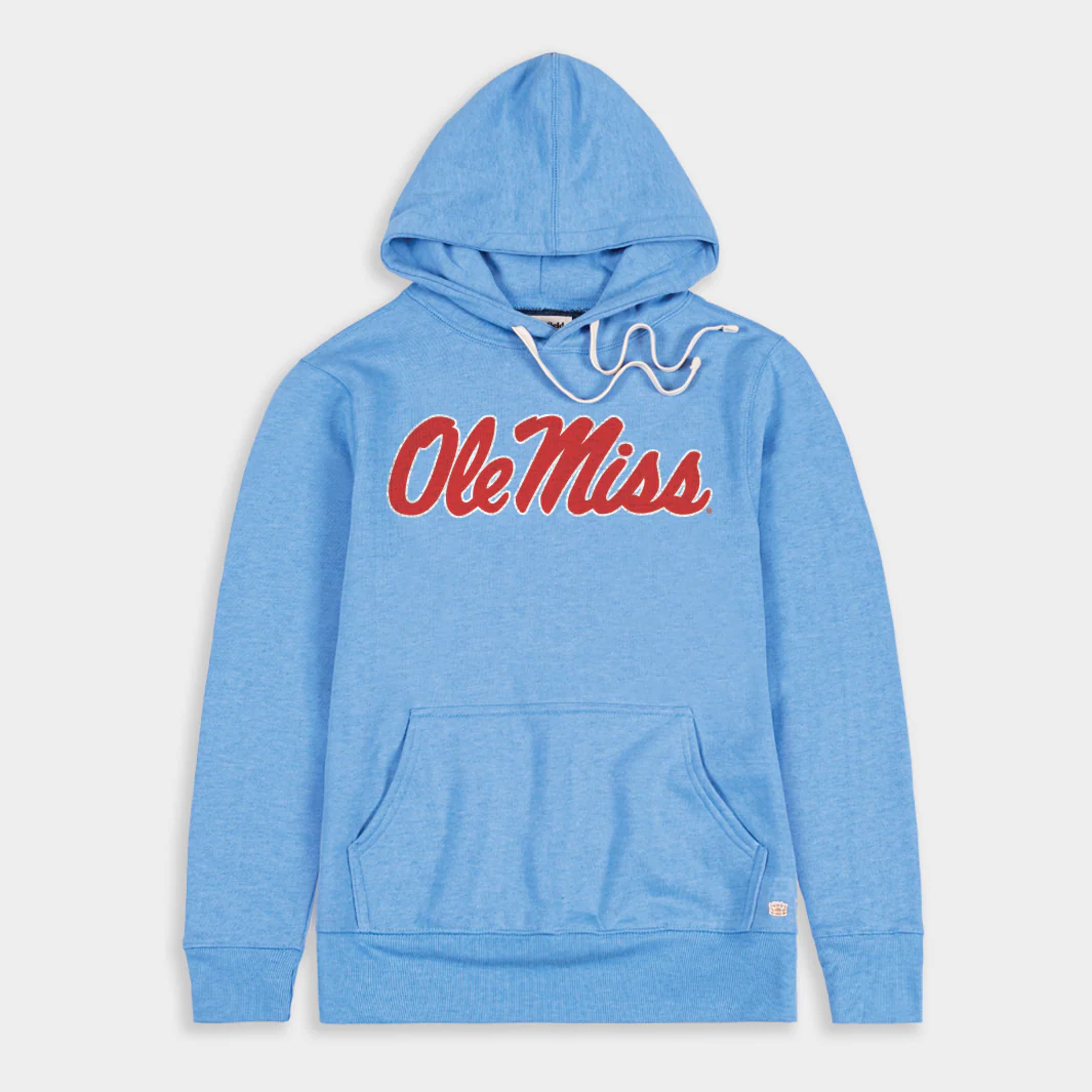 Ole Miss Classic Script Powder Blue Hoodie