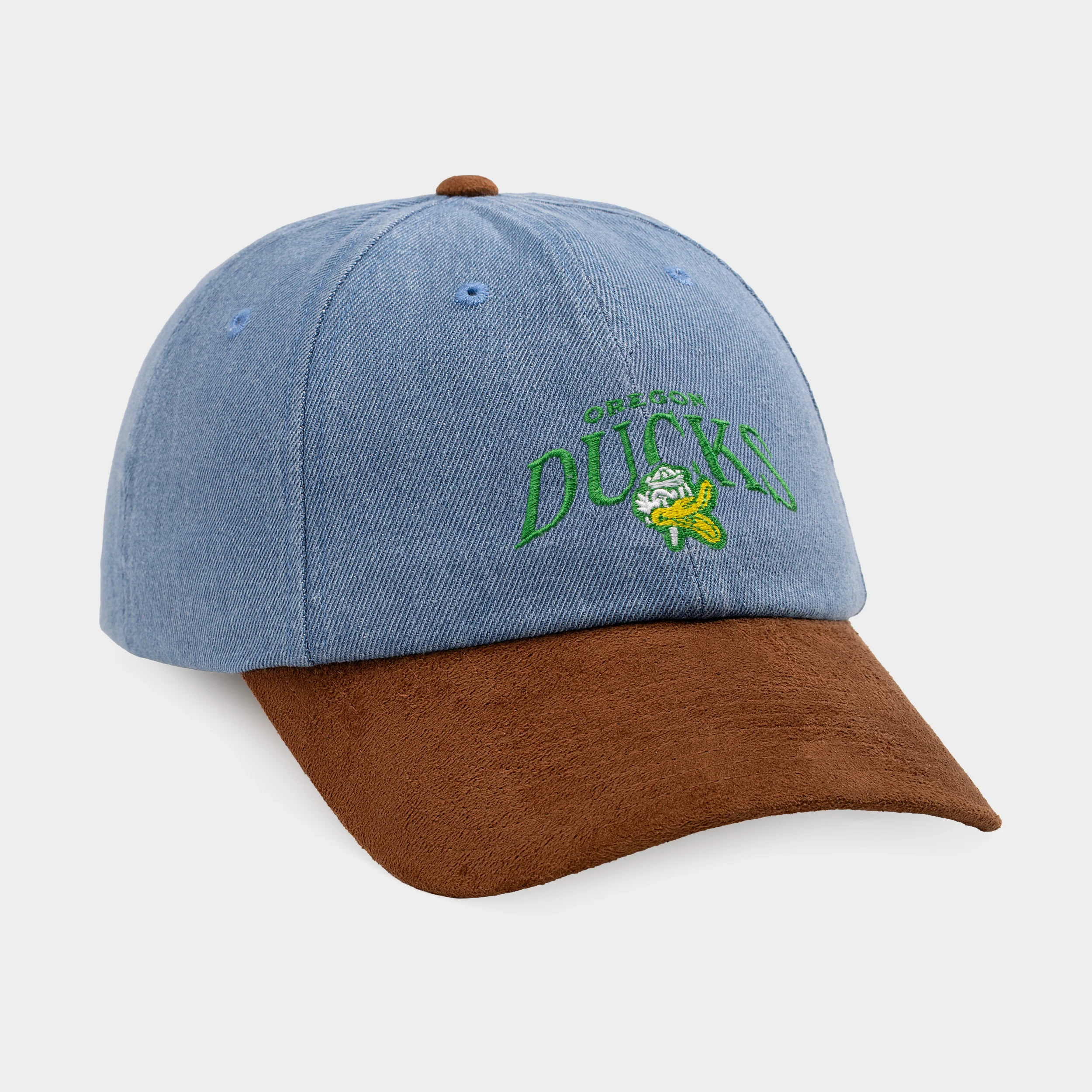 Oregon Ducks Denim and Suede Dad Hat - Image 2