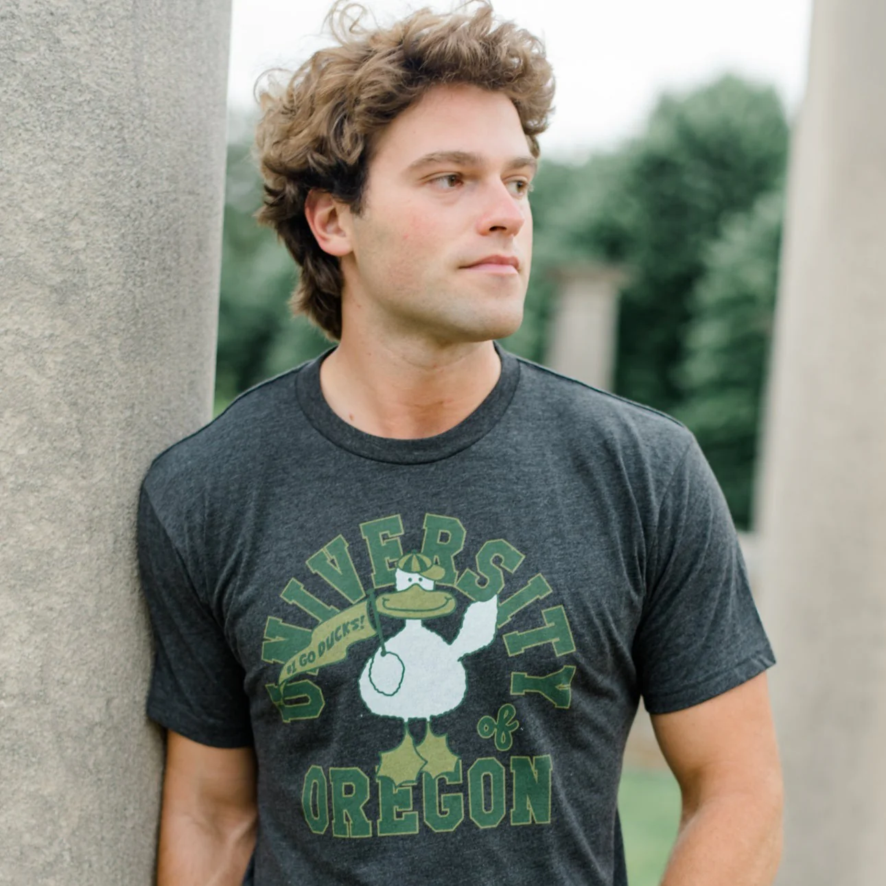Oregon Ducks Vintage Cartoon Tee - Image 2
