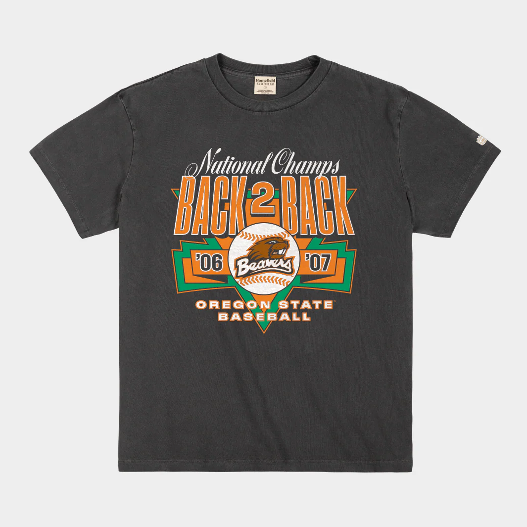 Oregon State Beavers Baseball Back 2 Back National Champs Heavyweight Tee