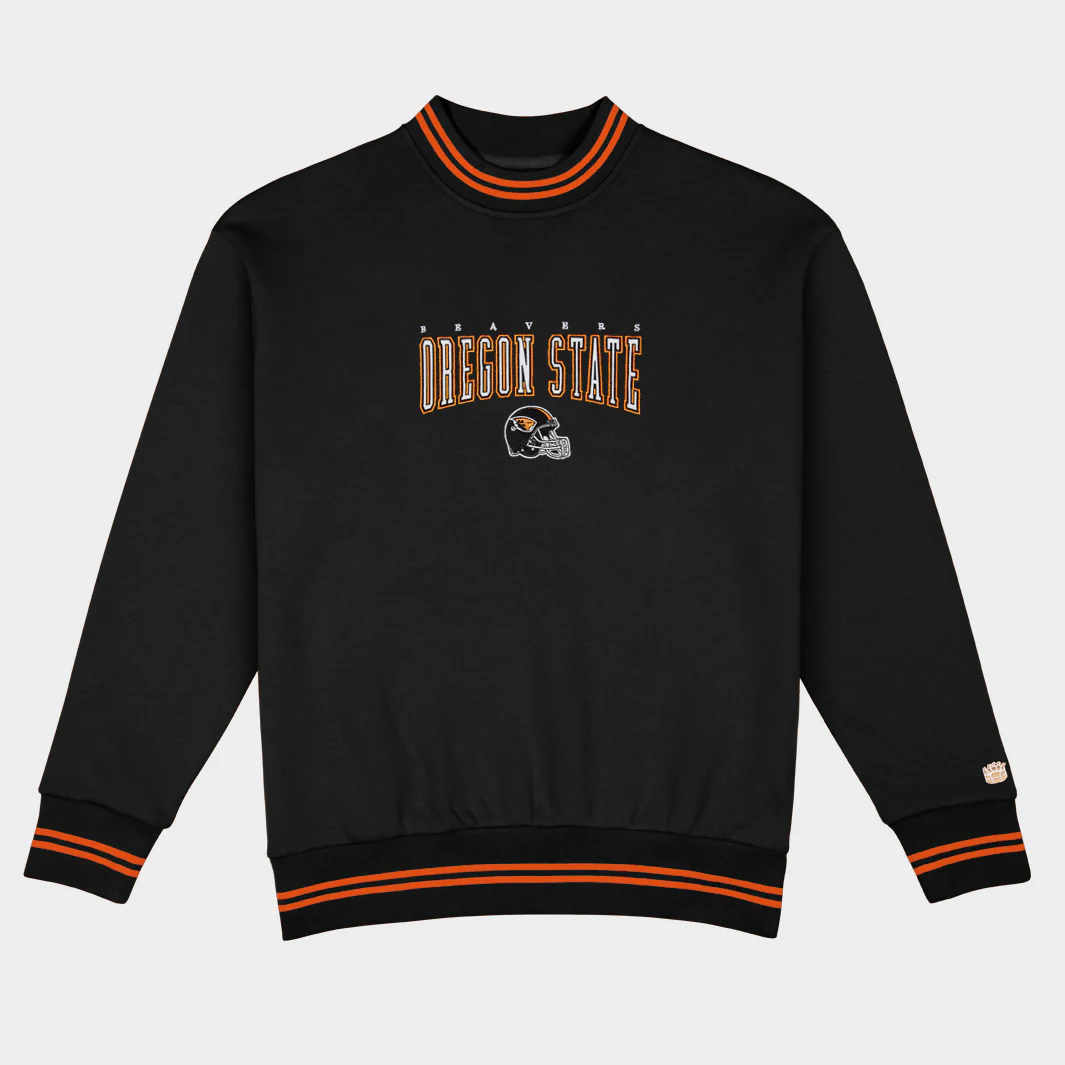 Oregon State Football Embroidered Tri-Stripe Crewneck