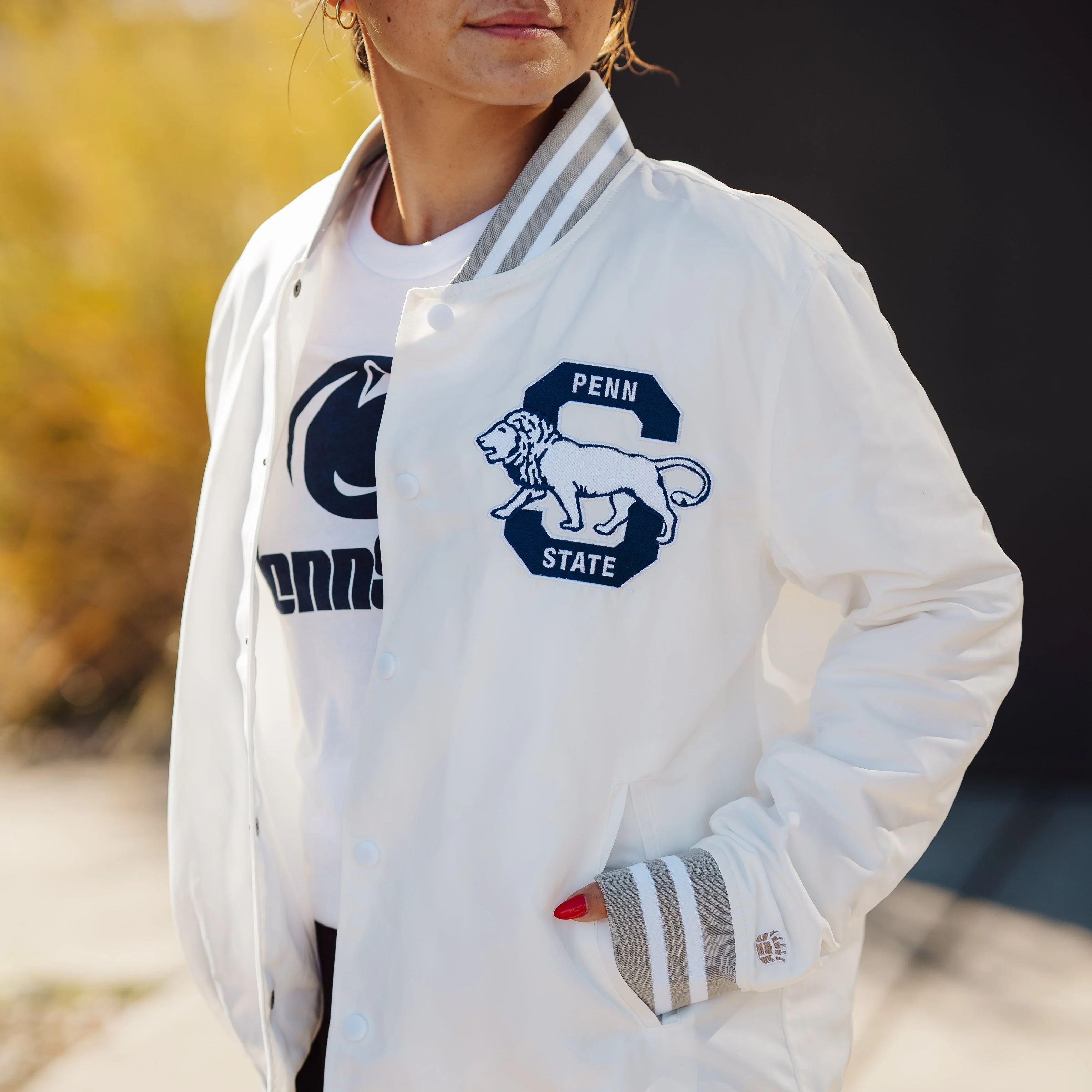 Penn State Nittany Lions White Out Bomber Jacket - Image 3