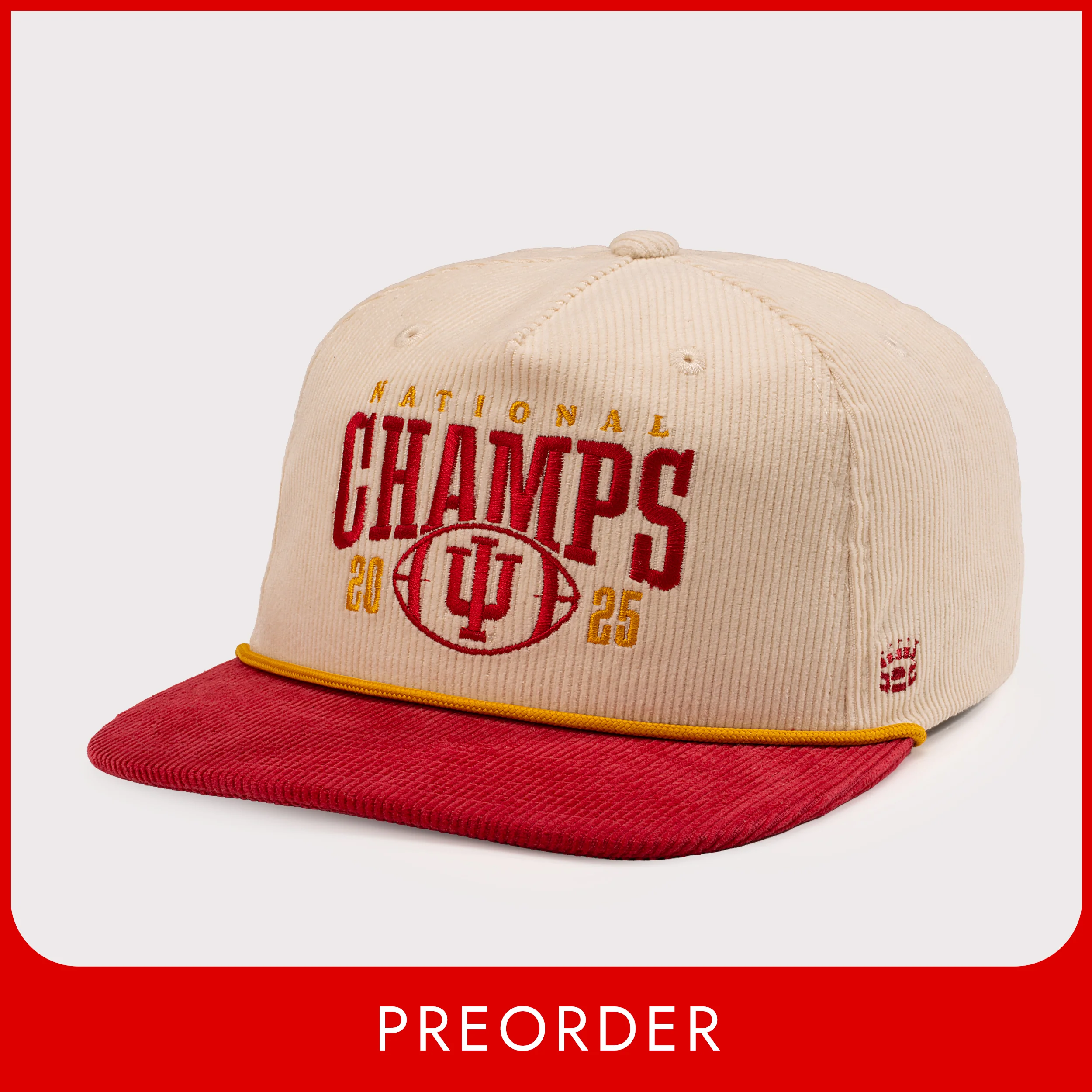 Indiana Hoosiers 2025 CFP National Champions Corduroy Hat