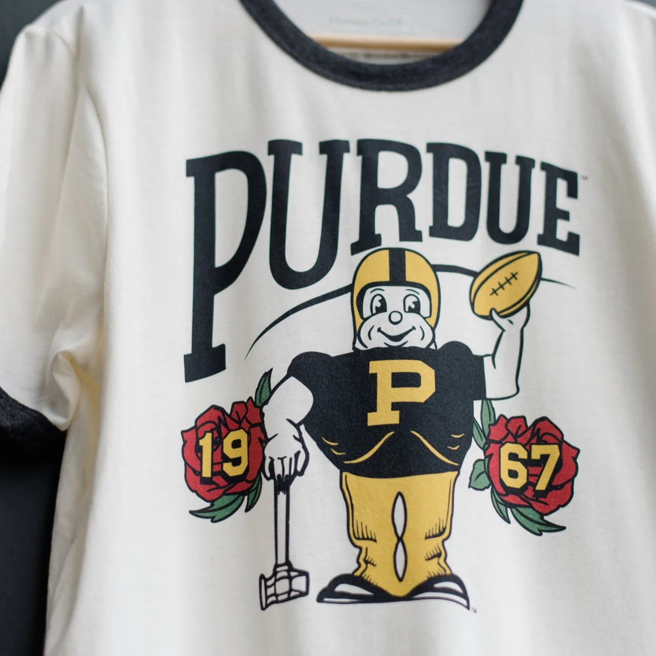 Purdue 1967 Rose Bowl Ringer Tee - Image 2