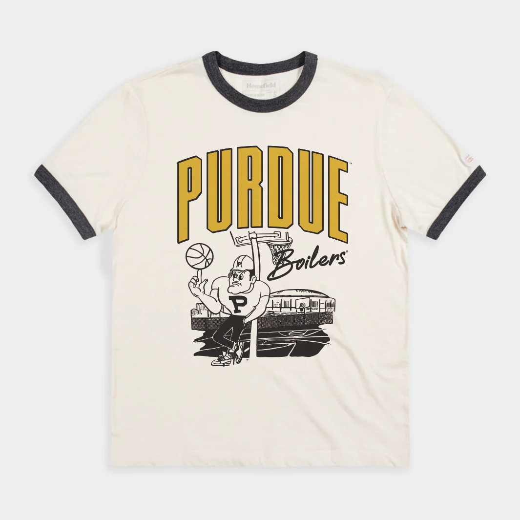 Purdue Basketball 1980s Courtside Ringer Tee
