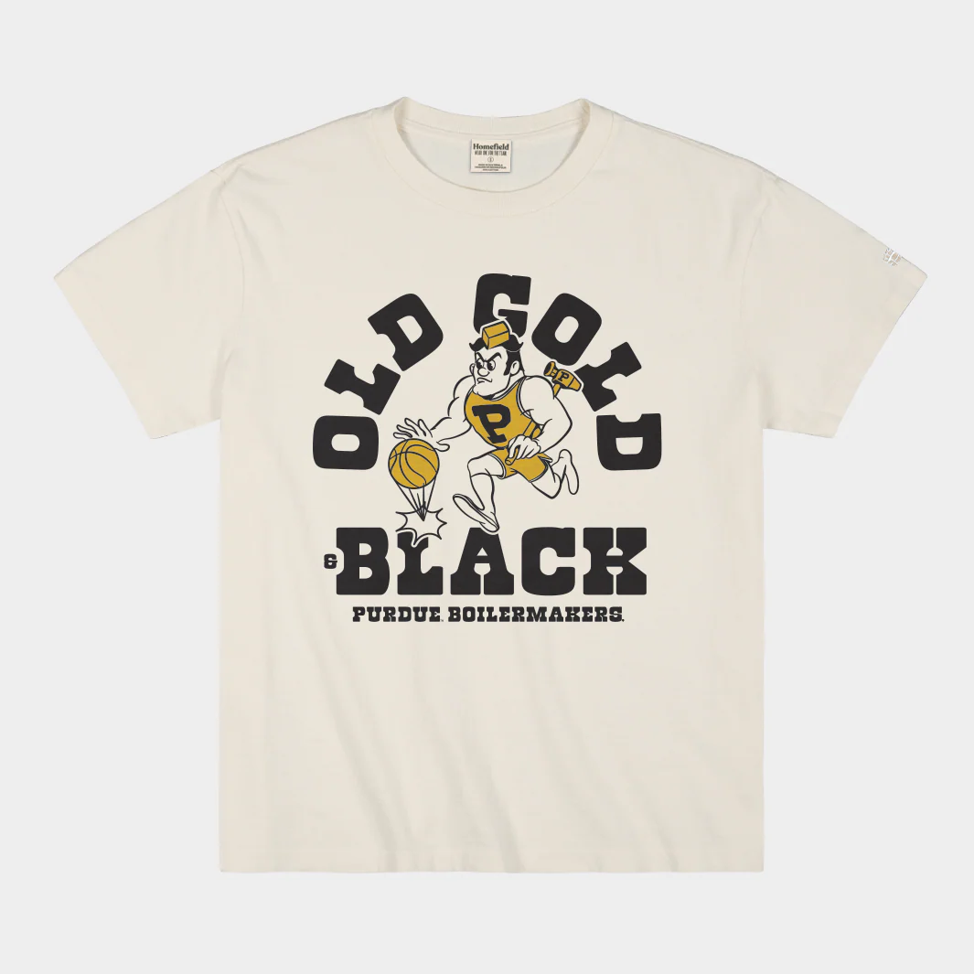 Purdue Boilermakers "Old Gold & Black" Basketball Vintage Heavyweight Tee