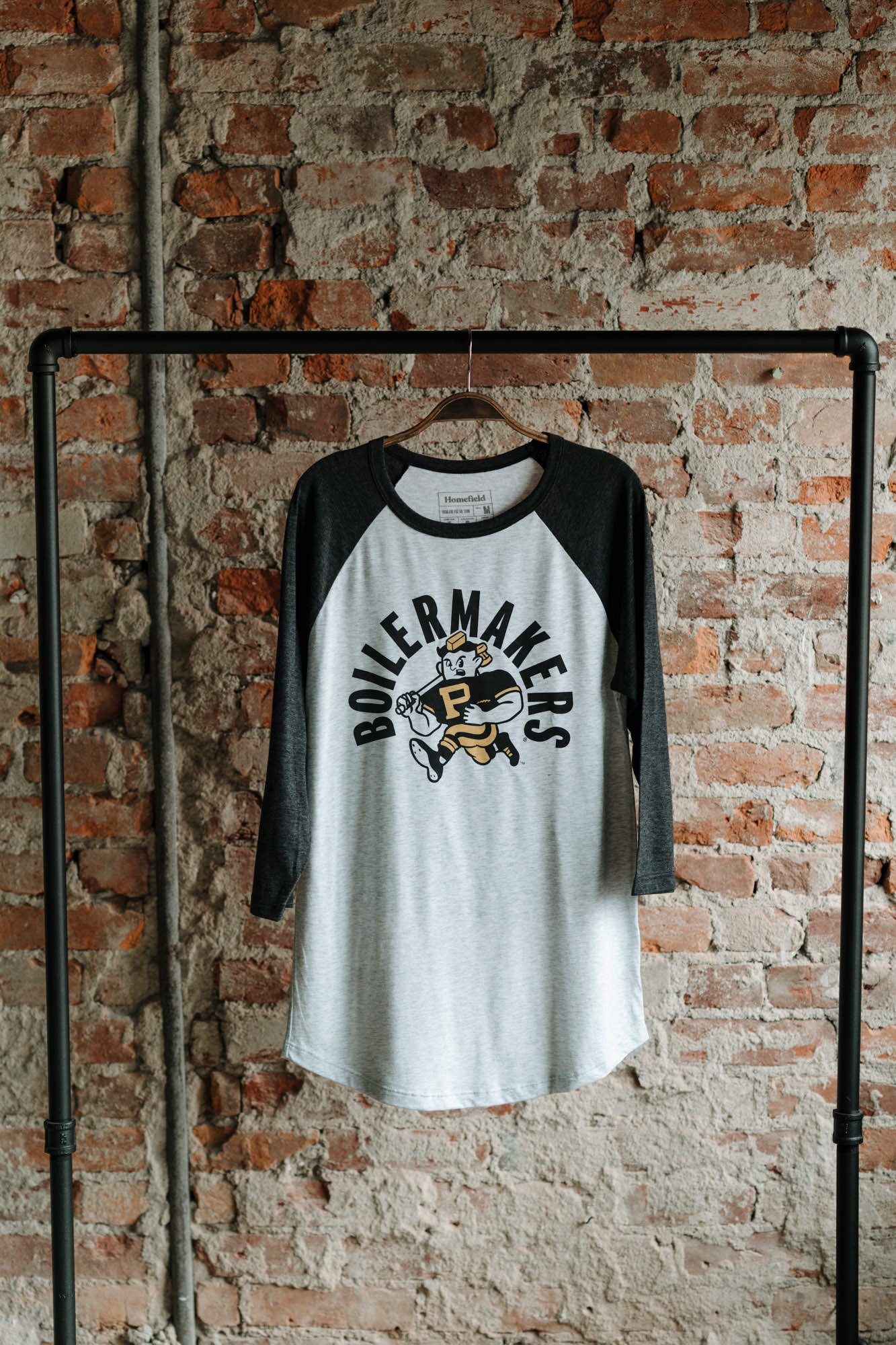 Purdue Football Vintage Baseball Tee - Image 2