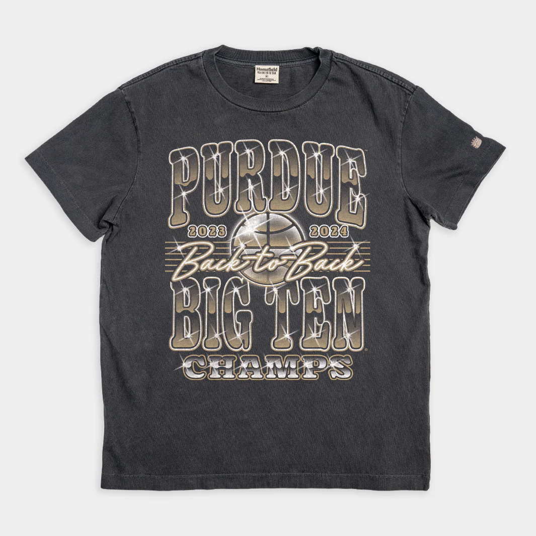 Purdue Men's Basketball 2024 Big Ten Champs Vintage Heavyweight Tee