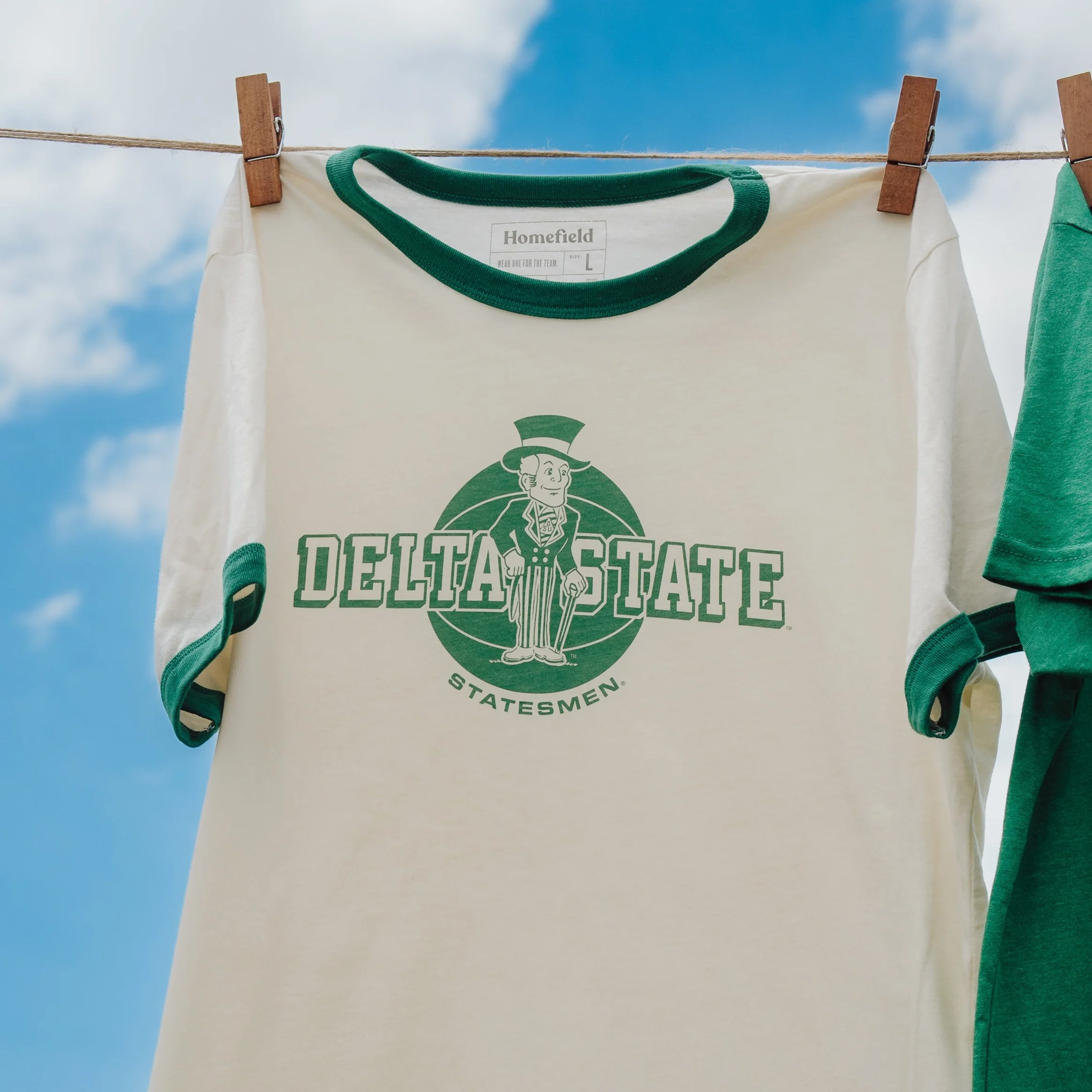 Retro Delta State Statesmen Basketball Ringer Tee - Image 2