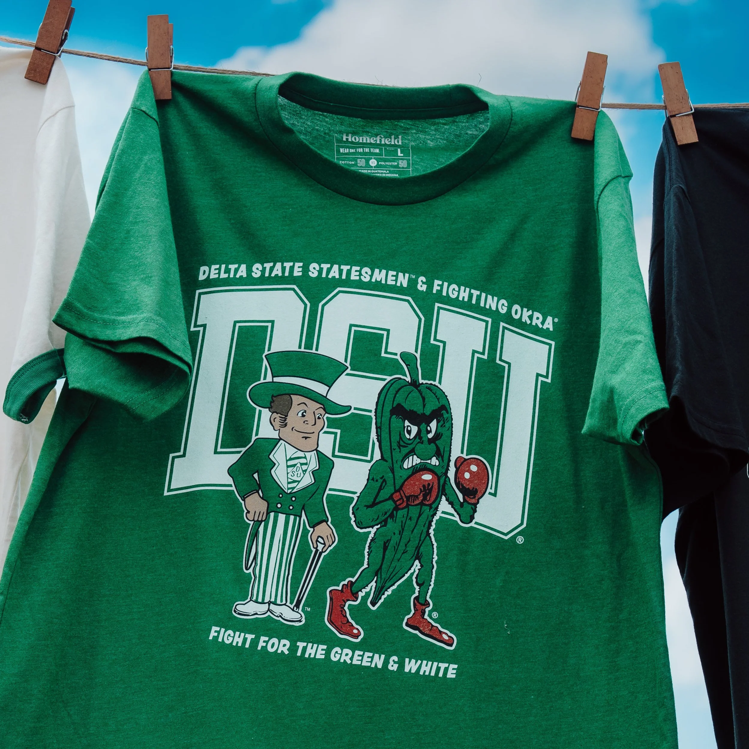 Retro DSU Statesmen and Fighting Okra Tee - Image 2