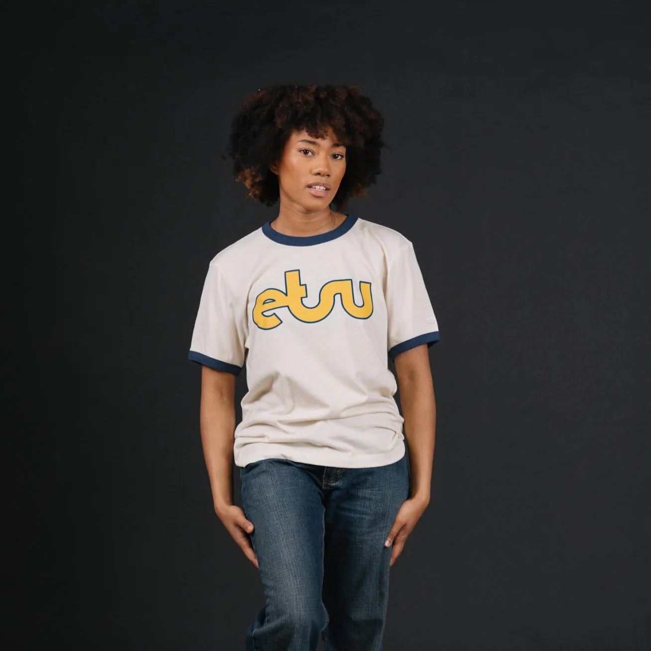 Retro ETSU Logo Ringer Tee - Image 2