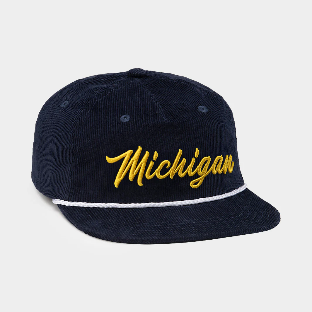 Retro-Inspired Michigan Script Corduroy Hat - Image 2