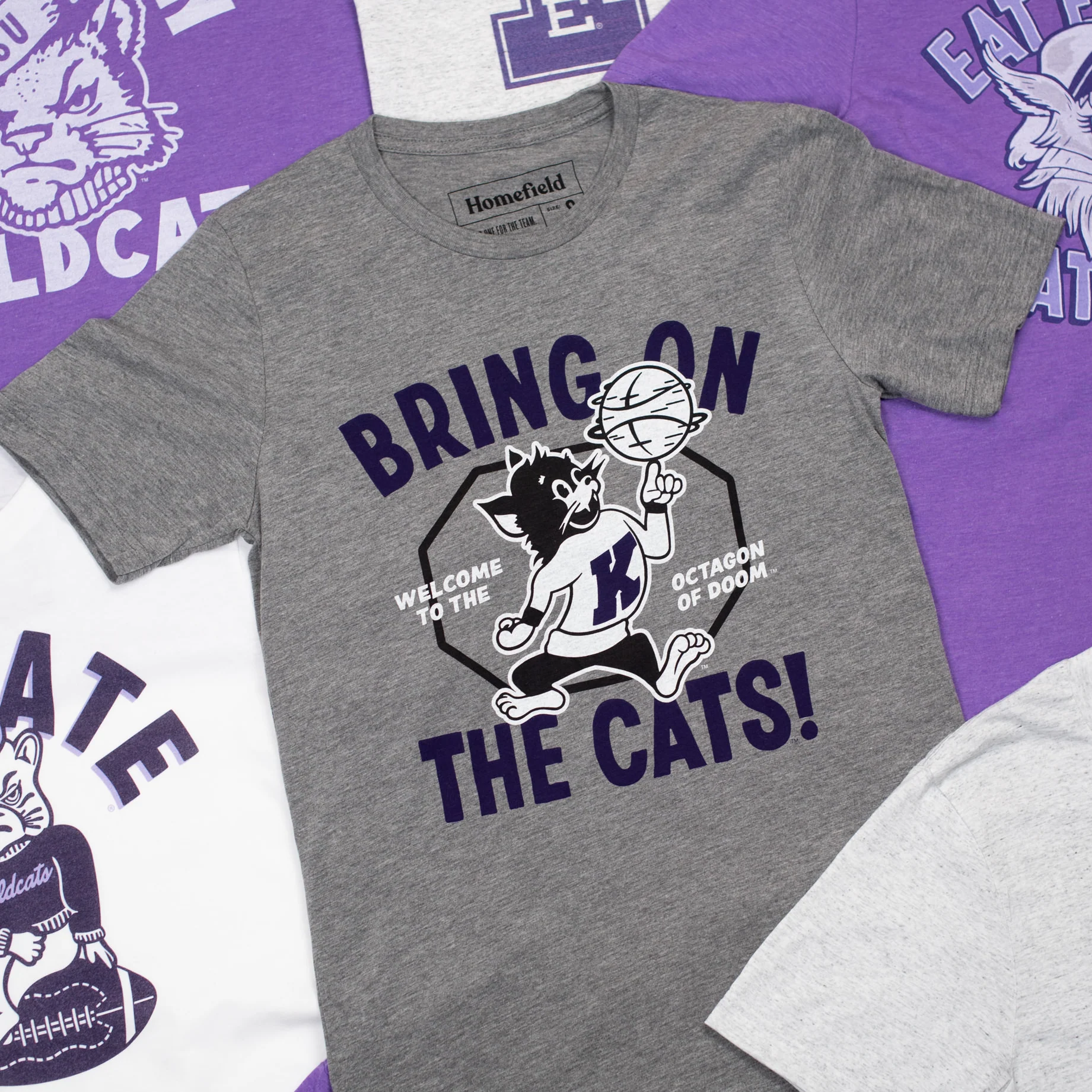 Retro K-State Wildcats Basketball Tee - Image 2