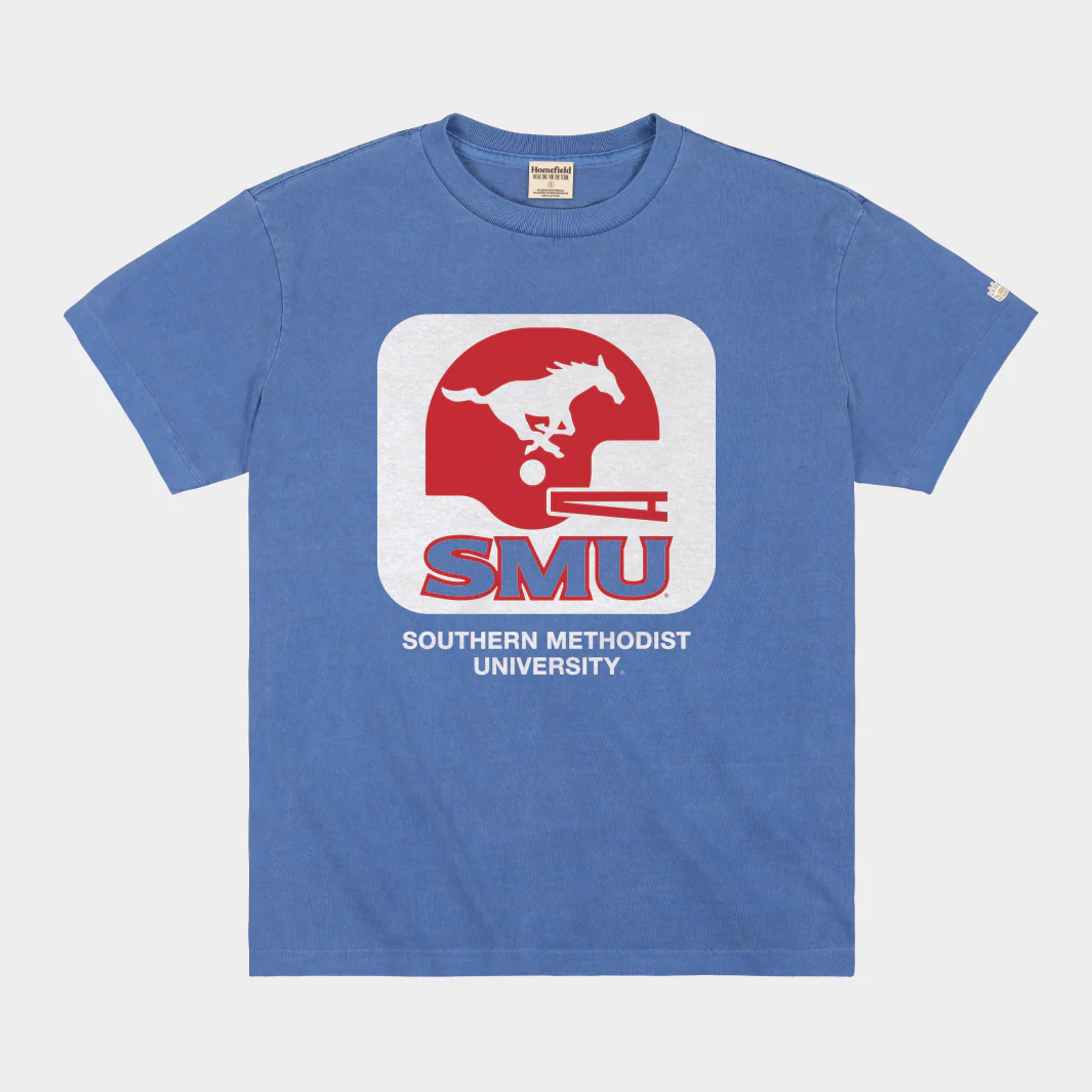 Retro SMU Football Logo Heavyweight Tee