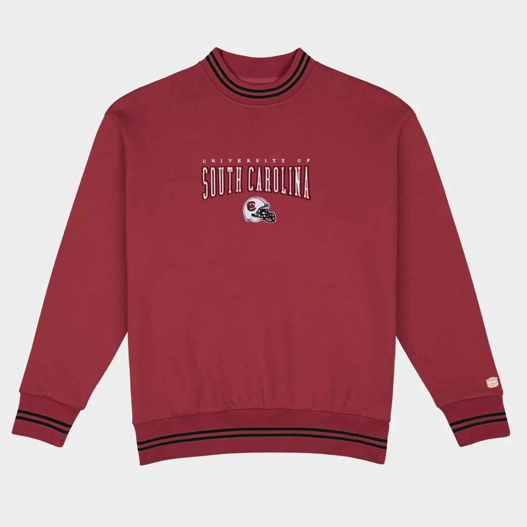 South Carolina Football Embroidered Tri-Stripe Crewneck