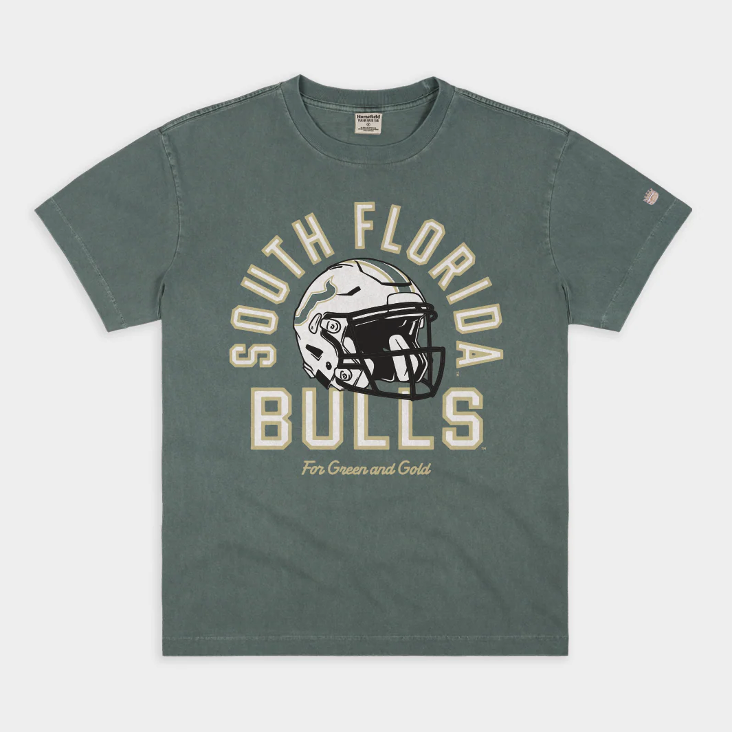South Florida Bulls Football "For Green and Gold" Vintage Heavyweight Tee